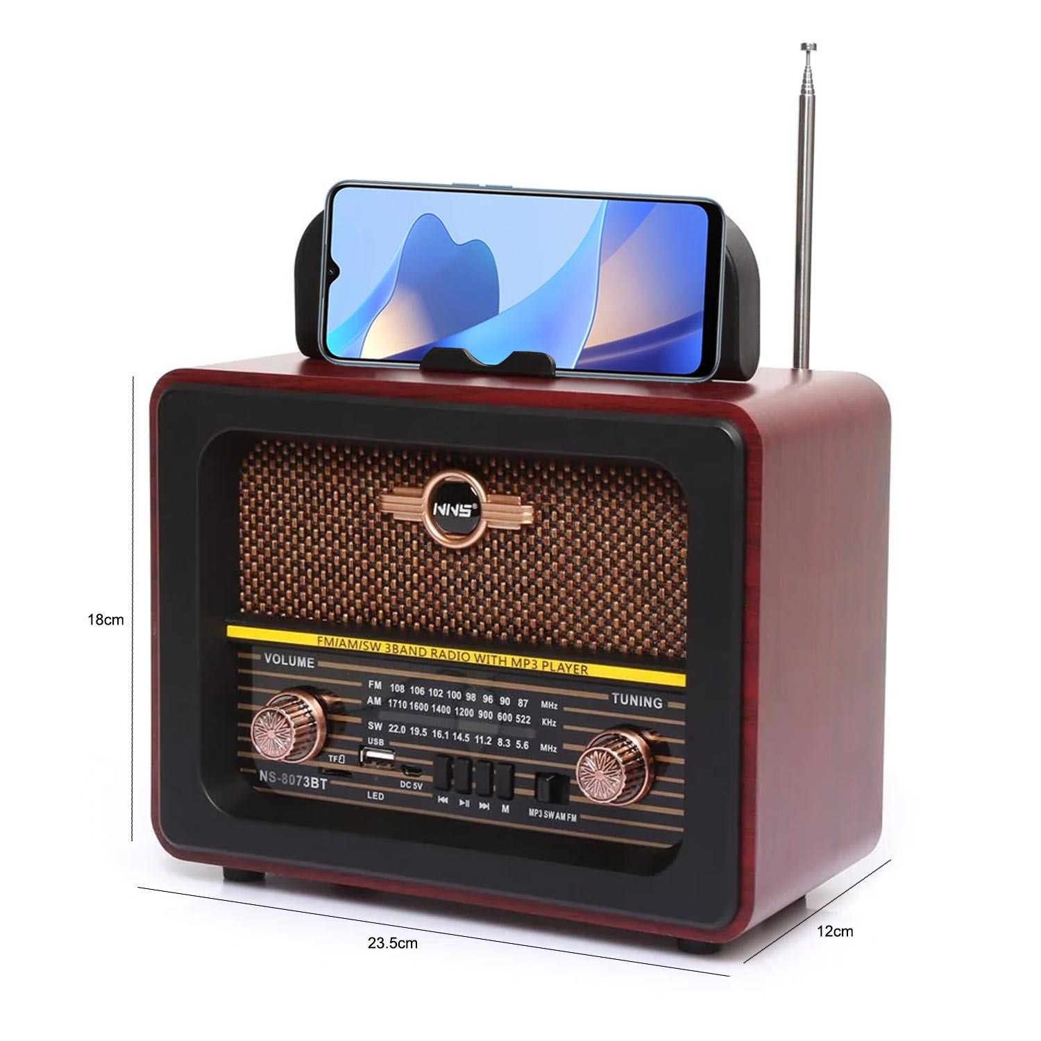 RADYO NOSTALJI SARJLI BT/USB/SD TELEFON STANDLI NNS NS-8073BT