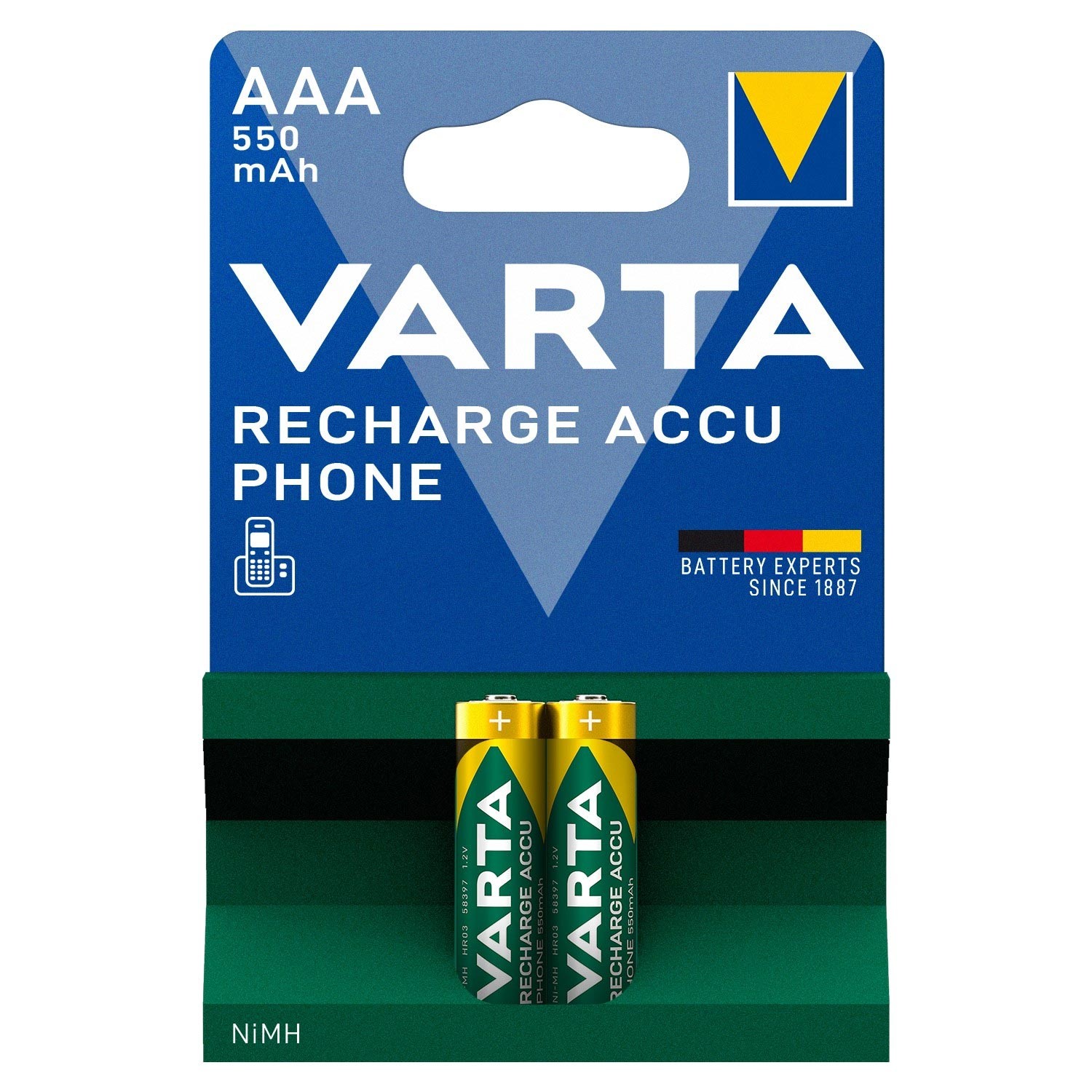 SARJLI PIL AAA INCE 550MAH NI-MH (2 ADET) VARTA