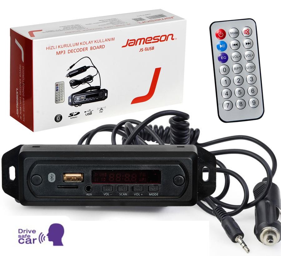 OTO TEYP ÇEVIRICI BORD 12V BT/USB/SD/FM/AUX KONUSMALI JAMESON JS-6USB