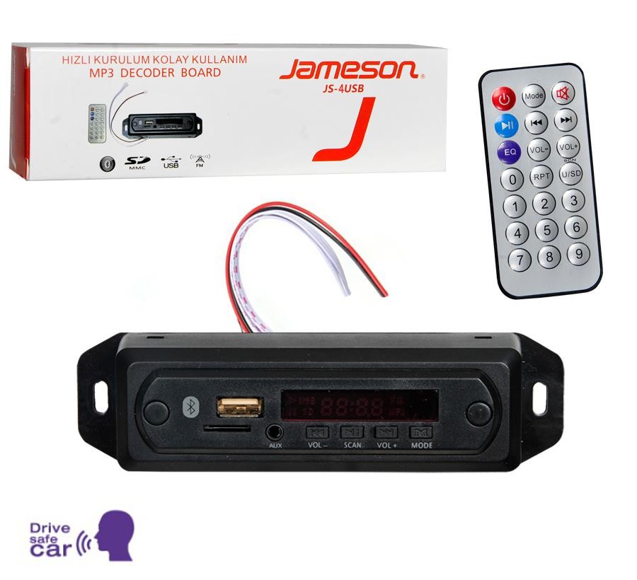 OTO TEYP ÇEVIRICI BORD 12V BT/USB/SD/FM/AUX KONUSMALI JAMESON JS-4USB