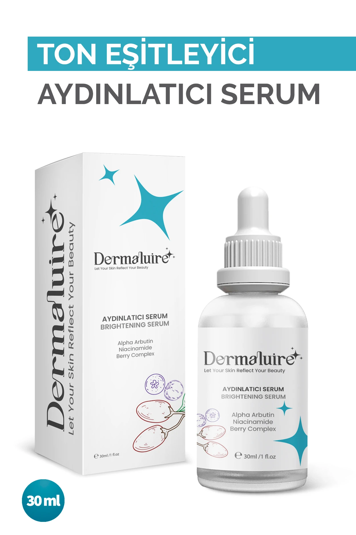 Dermaluire, Cilt Tonu Eşitleyici Aydınlatıcı Serum  ( Alpha Arbutin & Niacinamide & BerryComplex)