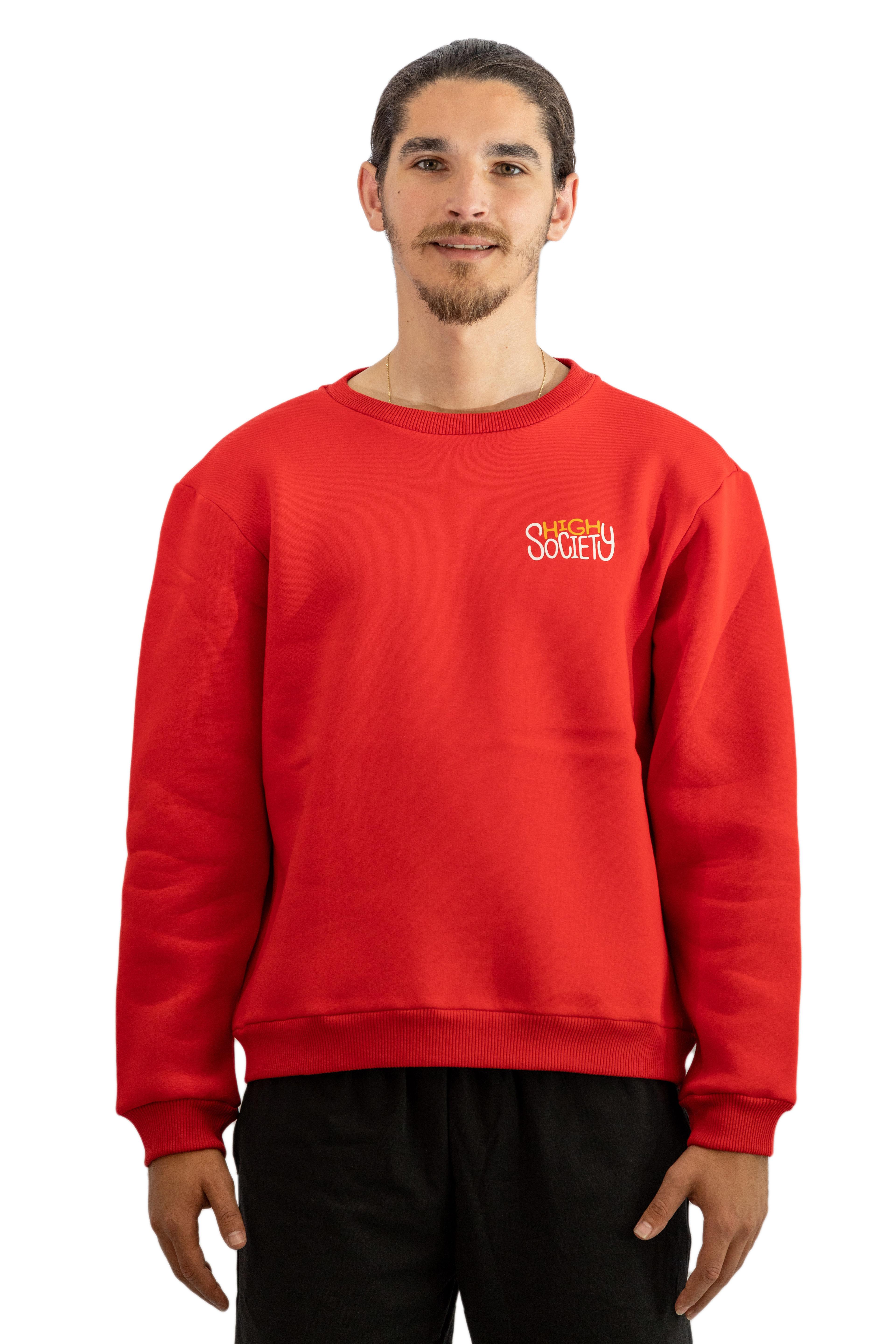 High Society Logo Sweatshirt (Kırmızı)