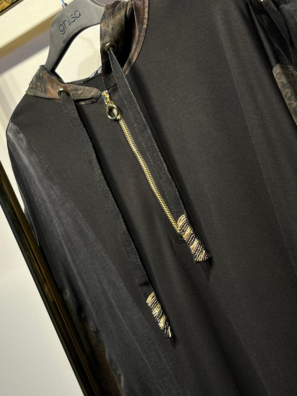 GHİSA İpek Cupra Mix Kumaş Kapşonlu Sweat Rahat Pantolon Takım