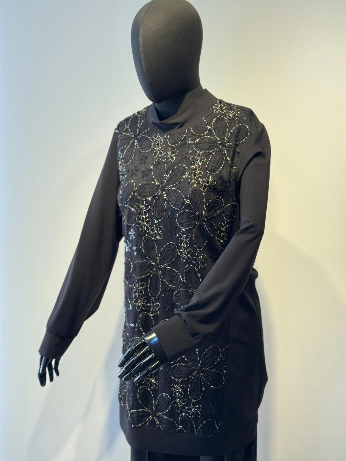 FUAT GÜRSEN Nakış İşleme Detaylı Tunik Pantolon Takım