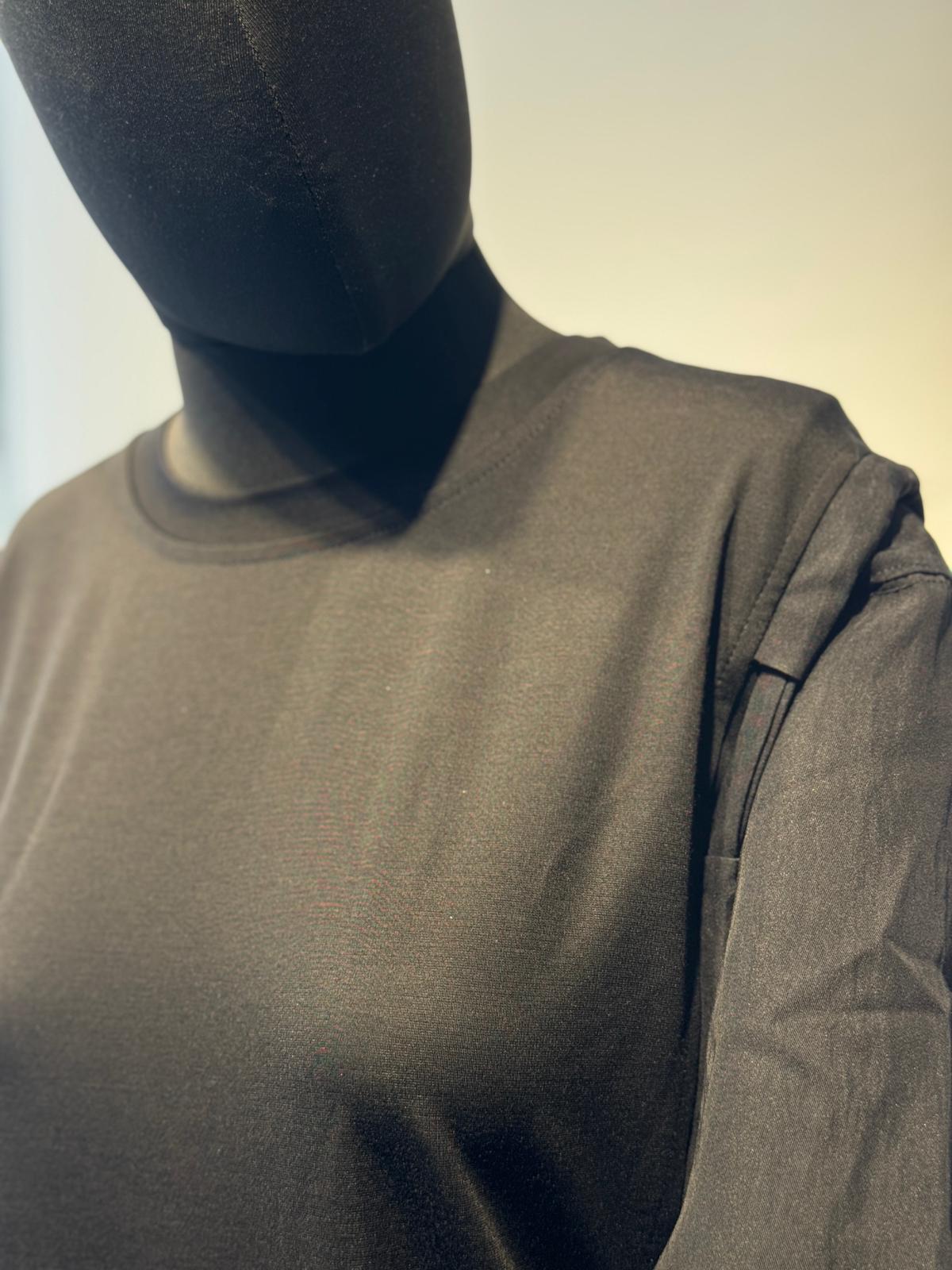 FUAT GÜRSEN Önden Tasarım Bağlamalı Uzun Rahat Elbise