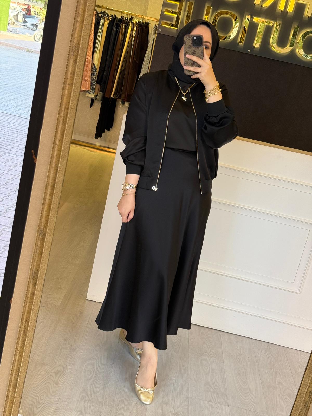 EXQUİSE Fermuarlı Bumber Lacey Ceket