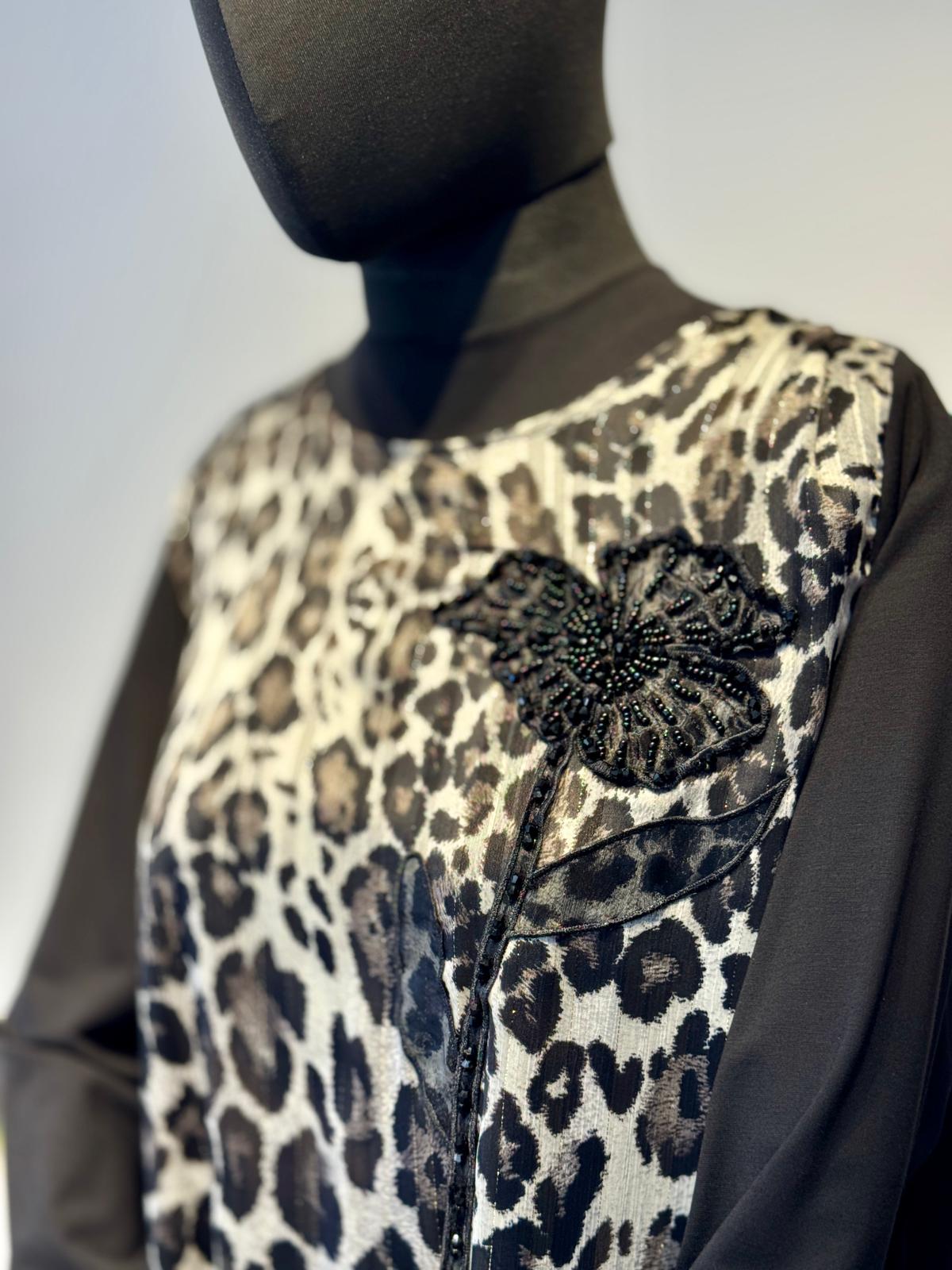 FUAT GÜRSEN İşlemeli Leopar Desen Tunik