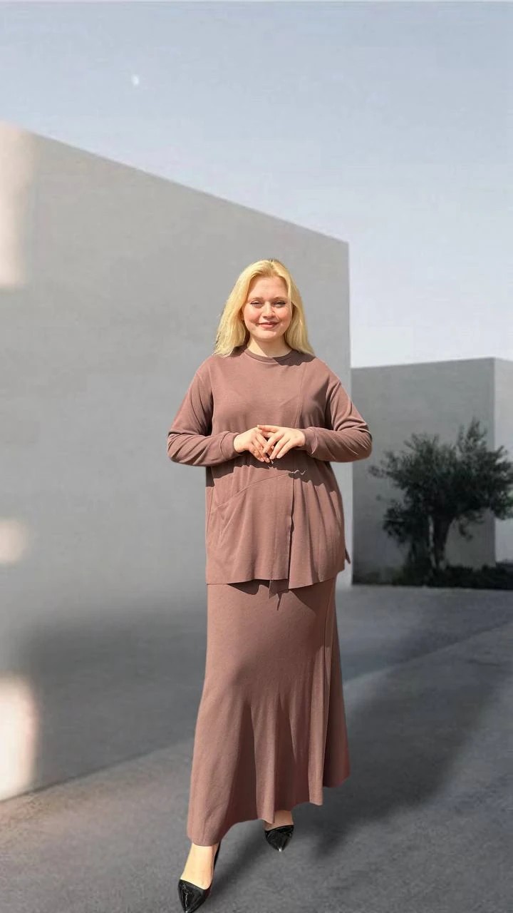 CEREMONY BLUZU KANGURU CEPLİ VEREV ETEKLİ ÇELİK TRİKO TAKIM