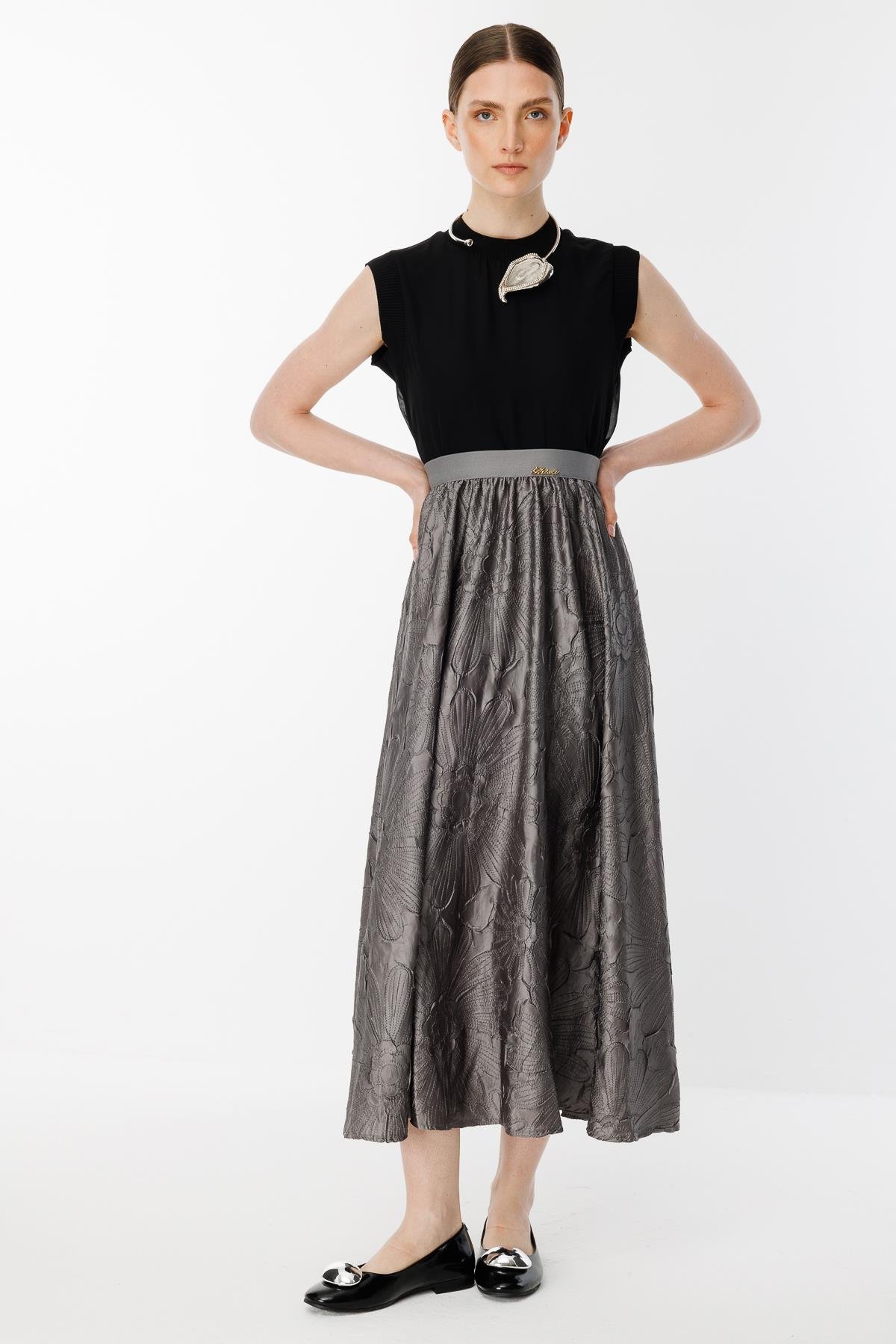 GHİSA Nakış Çiçek İşlemeli Etek