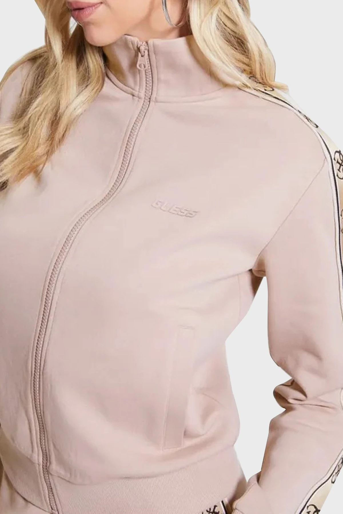 GUESS Yan logo şeritli sweatshirt