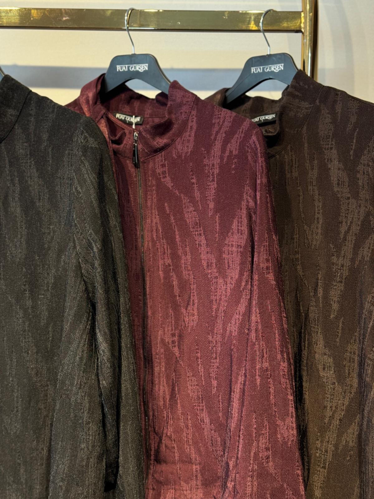 FUAT GÜRSEN Desenli Kumaş Ceketli Uzun Elbise