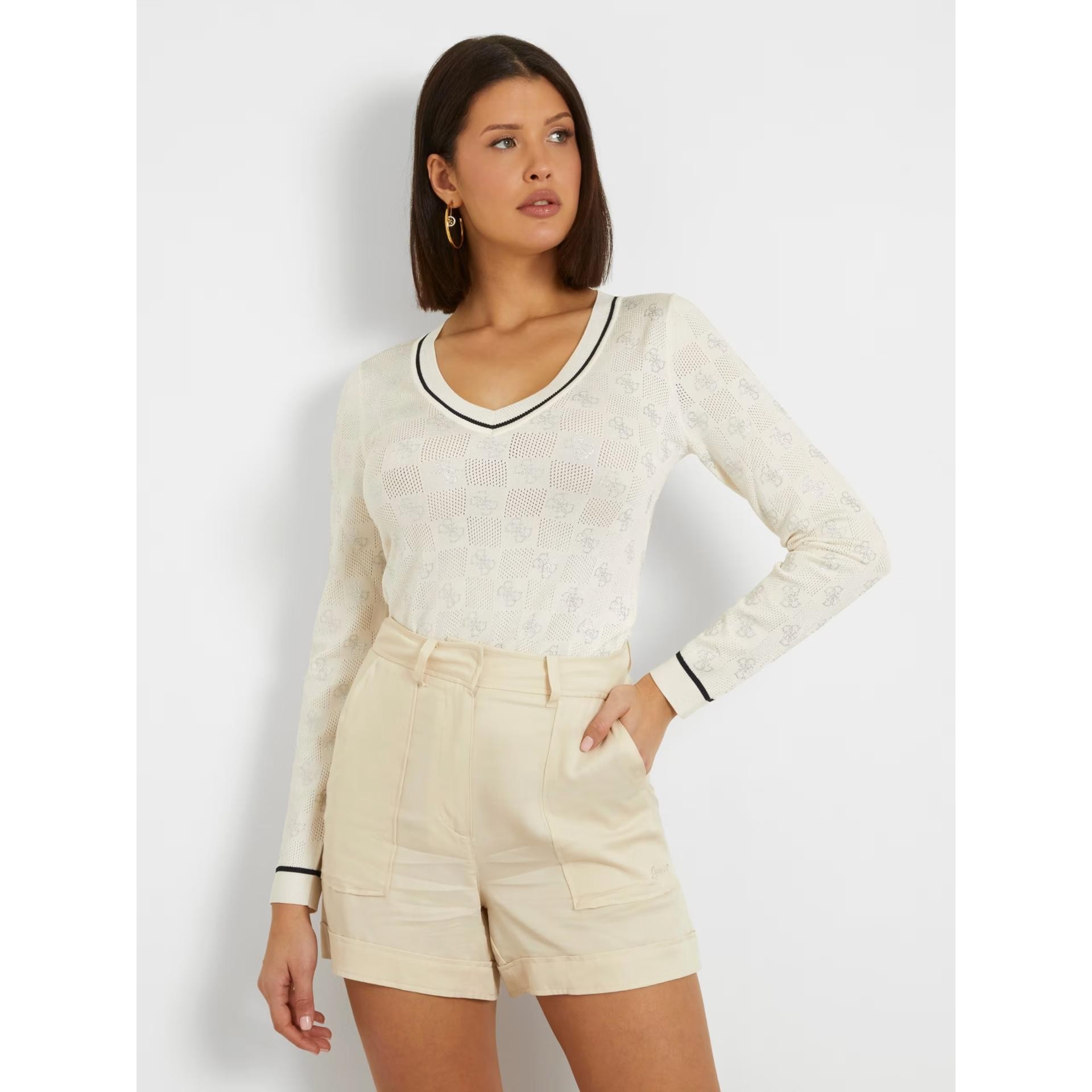 GUESS rosie uzun kollu örgü üst SWEATER