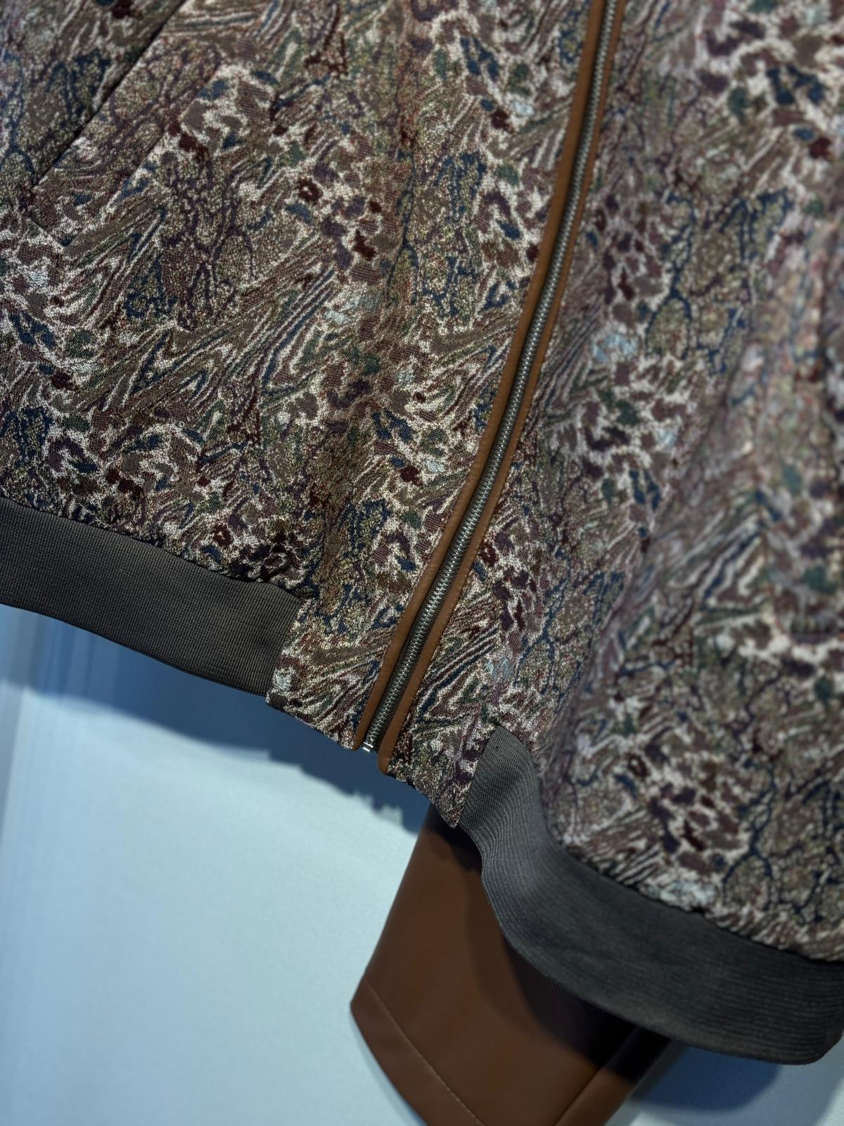 LİSA EXCLUSİVE Kürk İşlemeli Desen Kumaş Deri Pantolonlu Tasarım Takım