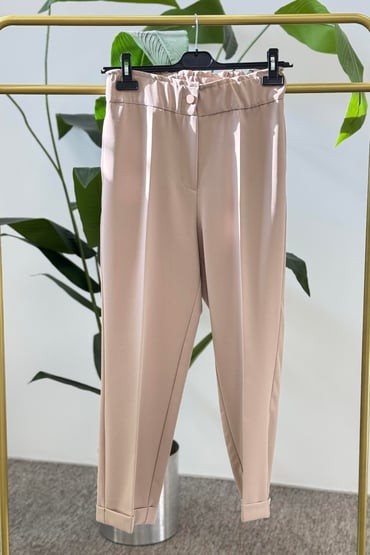 SENTEZ BELİ LASTİKLİ İNCE DUBLE PAÇA PANTOLON