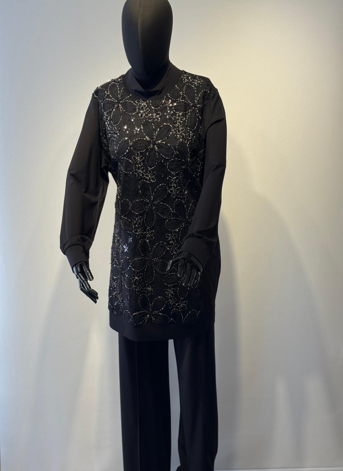 FUAT GÜRSEN Nakış İşleme Detaylı Tunik Pantolon Takım