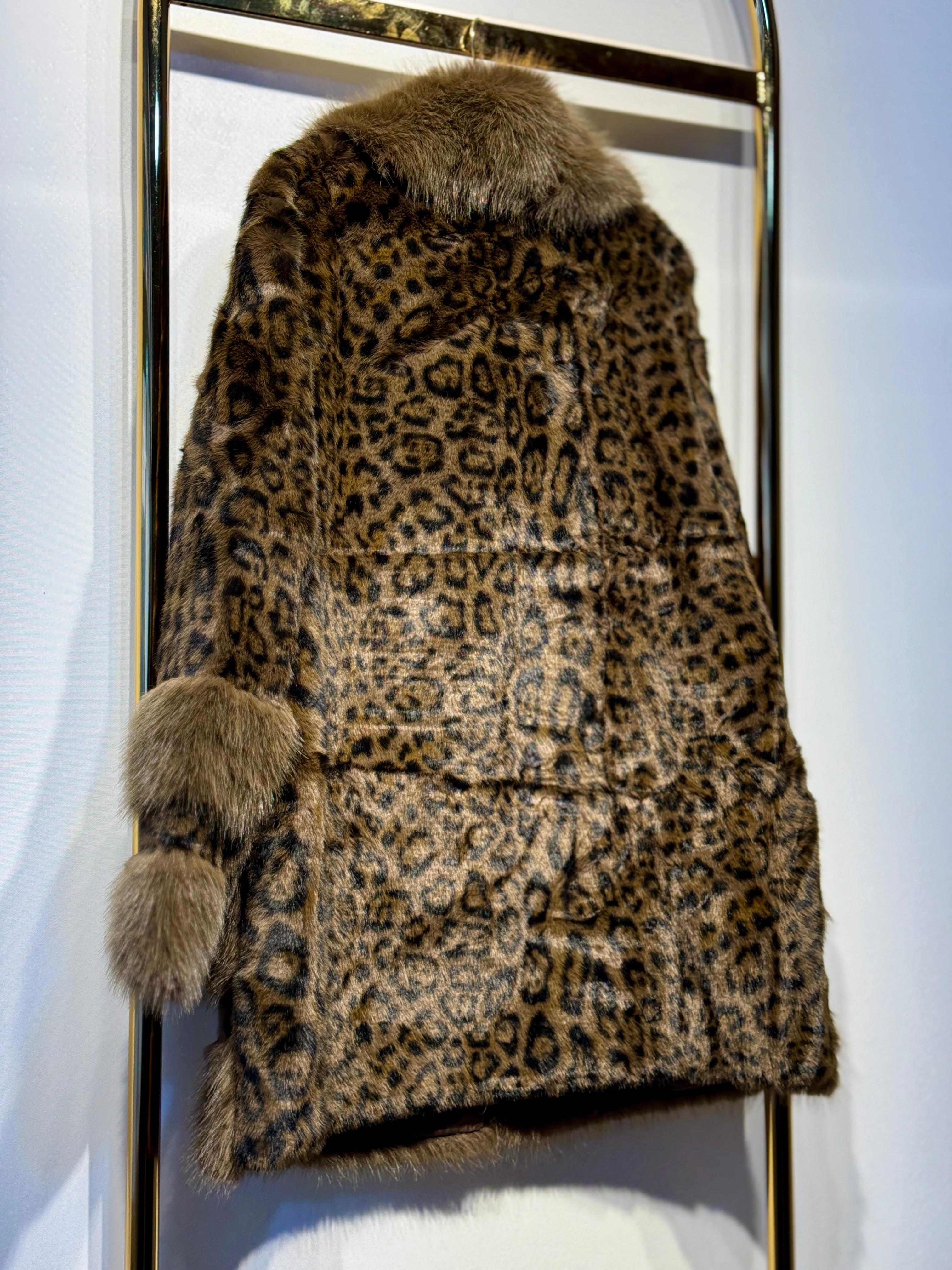 GHİSA Leopar Desenli Kürk Kaban