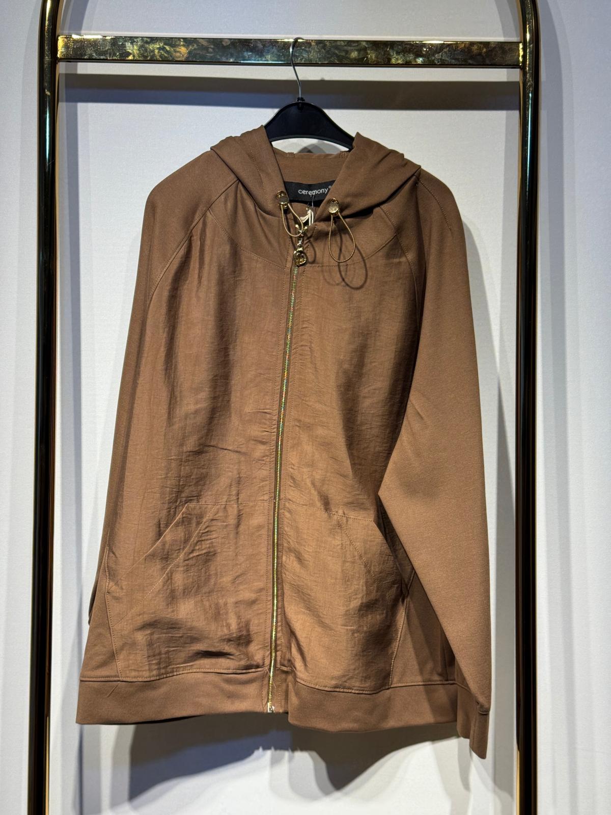 CEREMONY Önden Fermuarlı Dubai Garnili Kapşonlu Ceket