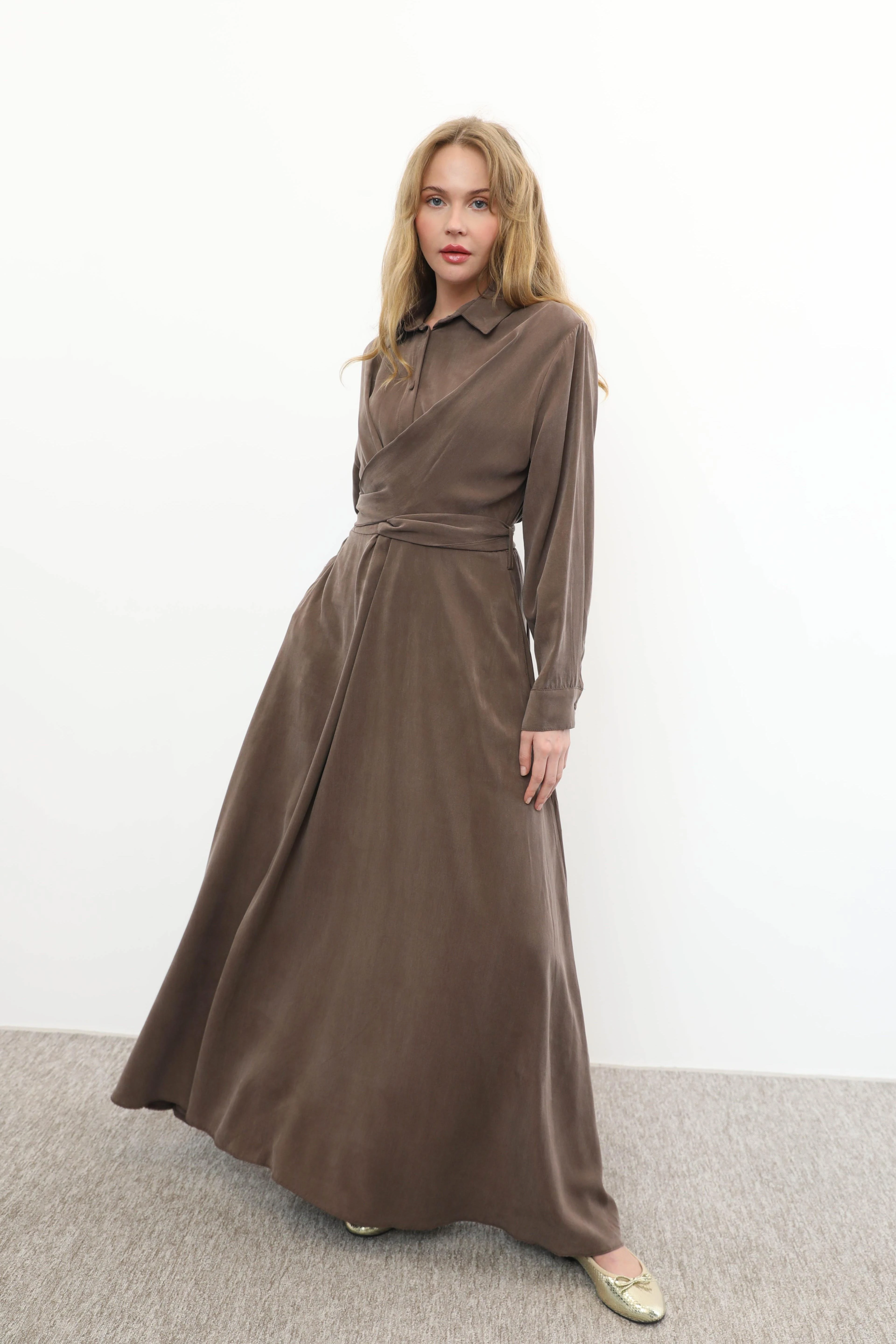 CEREMONY BAĞLAMALI TENCEL ELBİSE