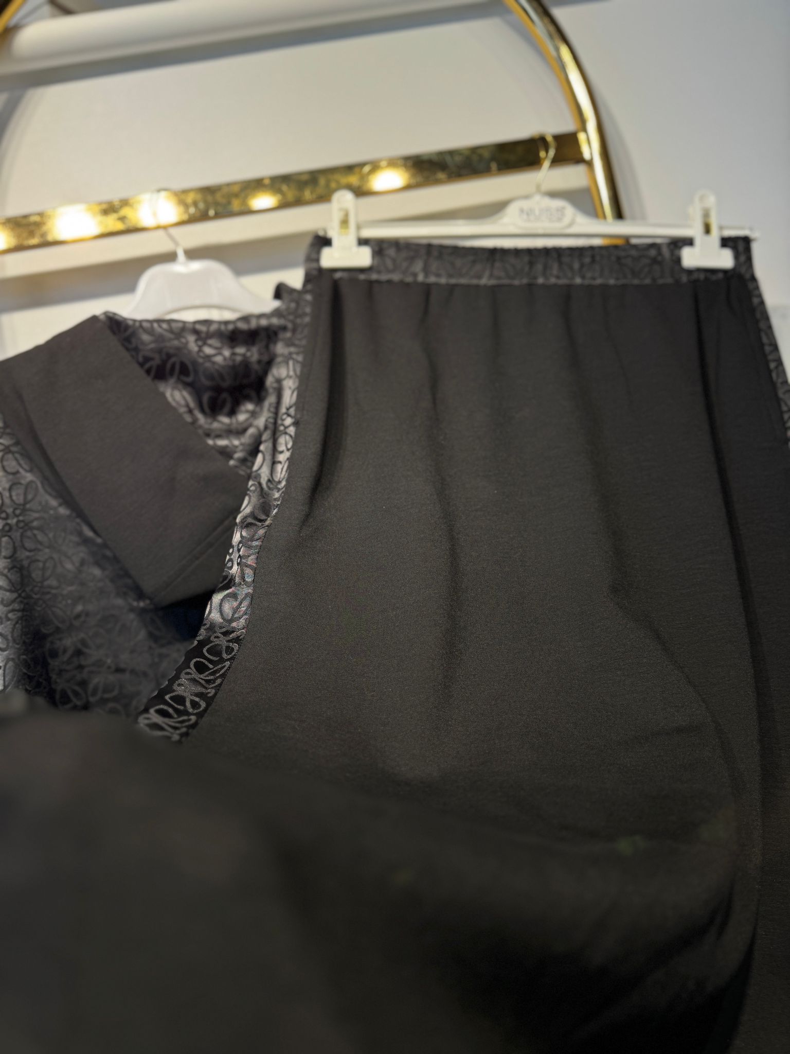 NUSS Oysho Mix Saten Kapşonlu Tunik Etek Takım