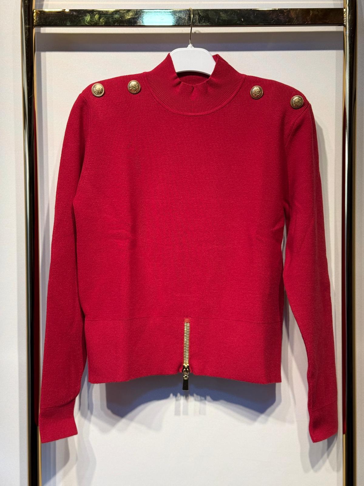 GHİSA Omuz Gold Düğme İşlemeli Fermuar Detaylı Vatkalı Merserize Tunik