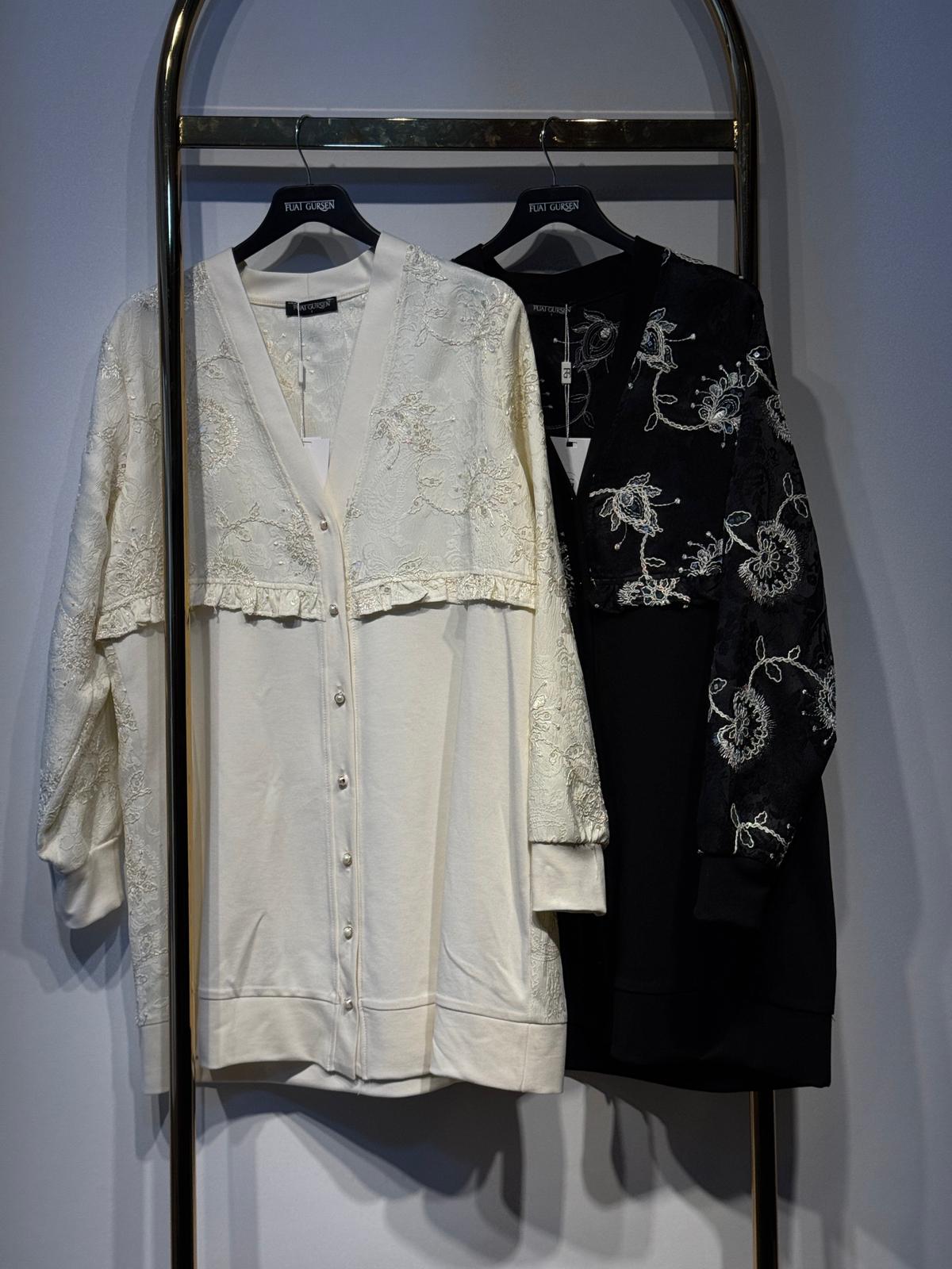 FUAT GÜRSEN Nakış İşlemeli V Yaka Tasarım Kap