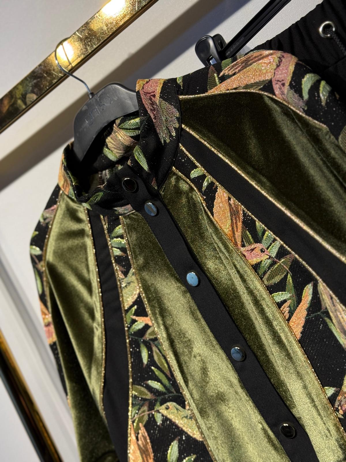 GHİSA Parla İplik Gold Detaylı Nakışlı Bumber - Çan Etek Takım