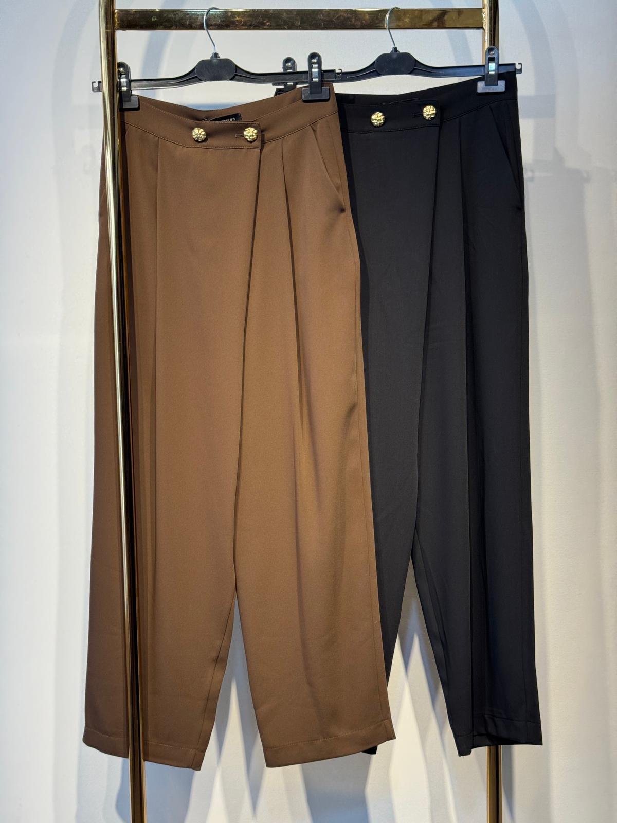 Sİ Design my8 2119 Gold Çift Düğmeli Kumaş Pantolon