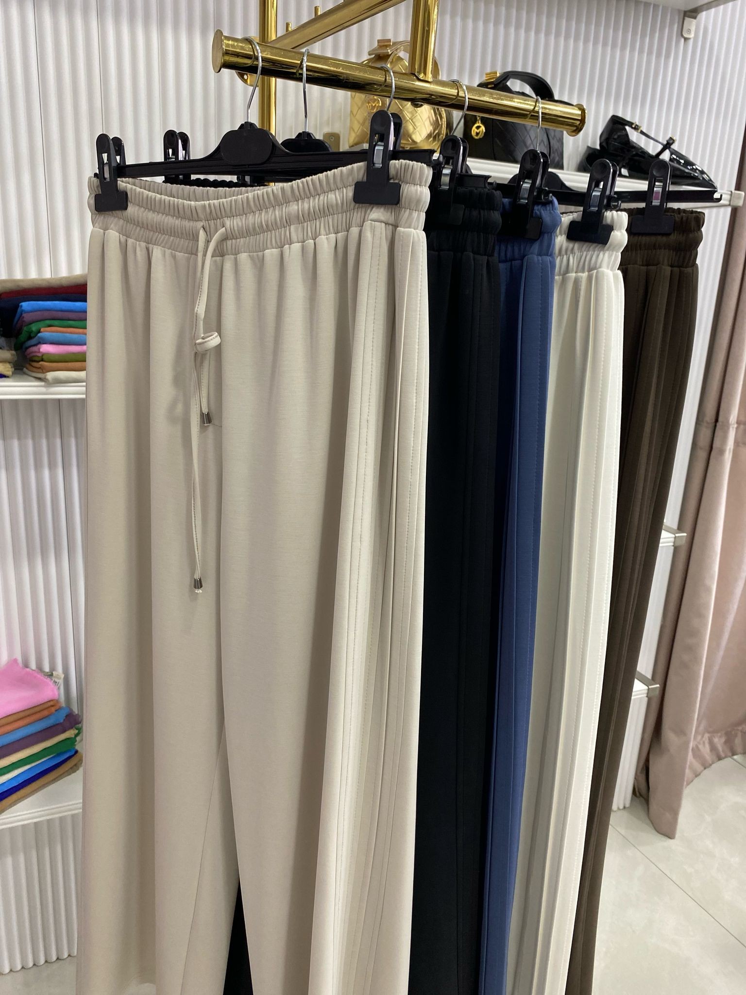SENTEZ Yanı Nervürlü Geniş Paça Bambu Pantolon