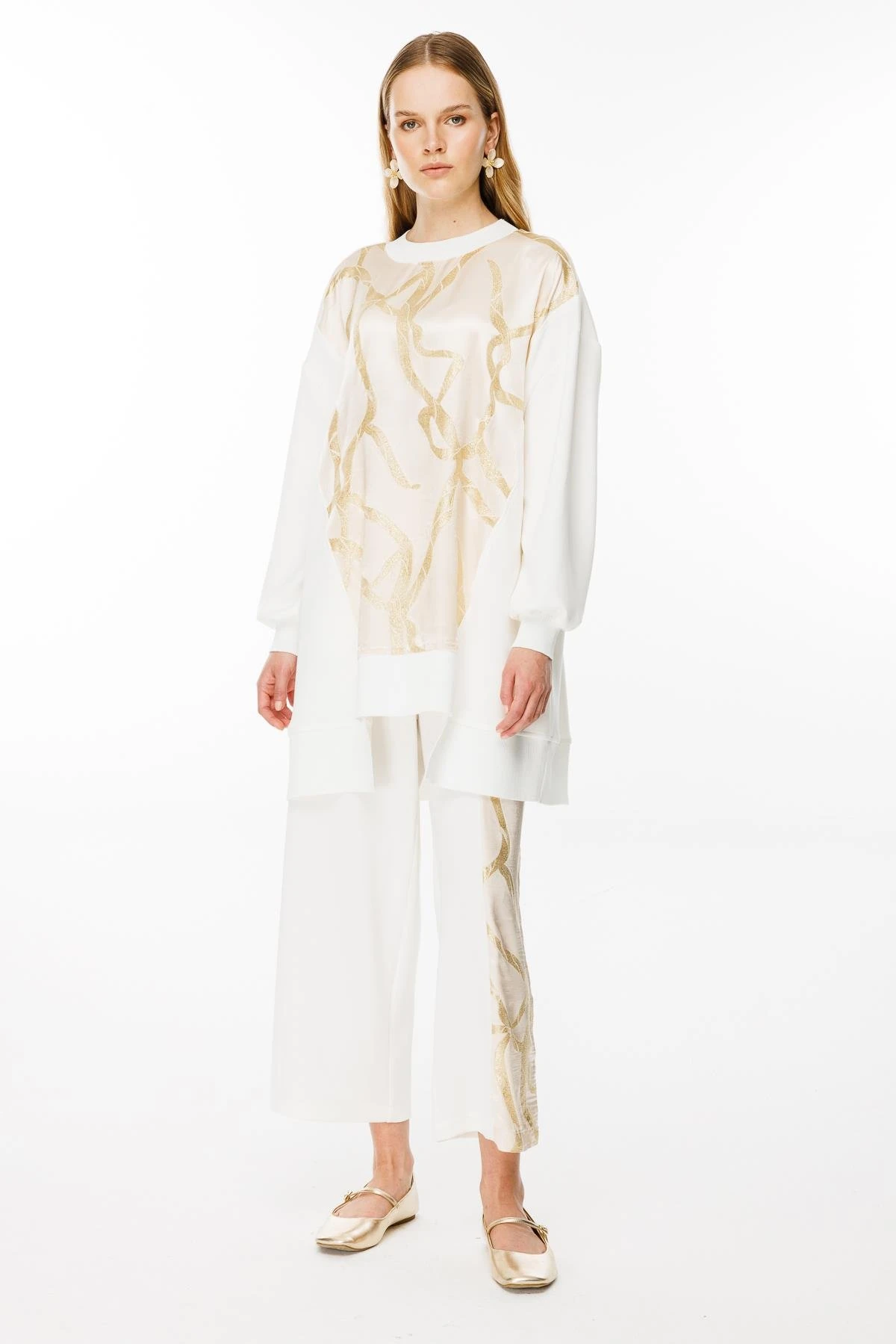 GHİSA RİBANA DETAY TUNİK PANTOLON TAKIM