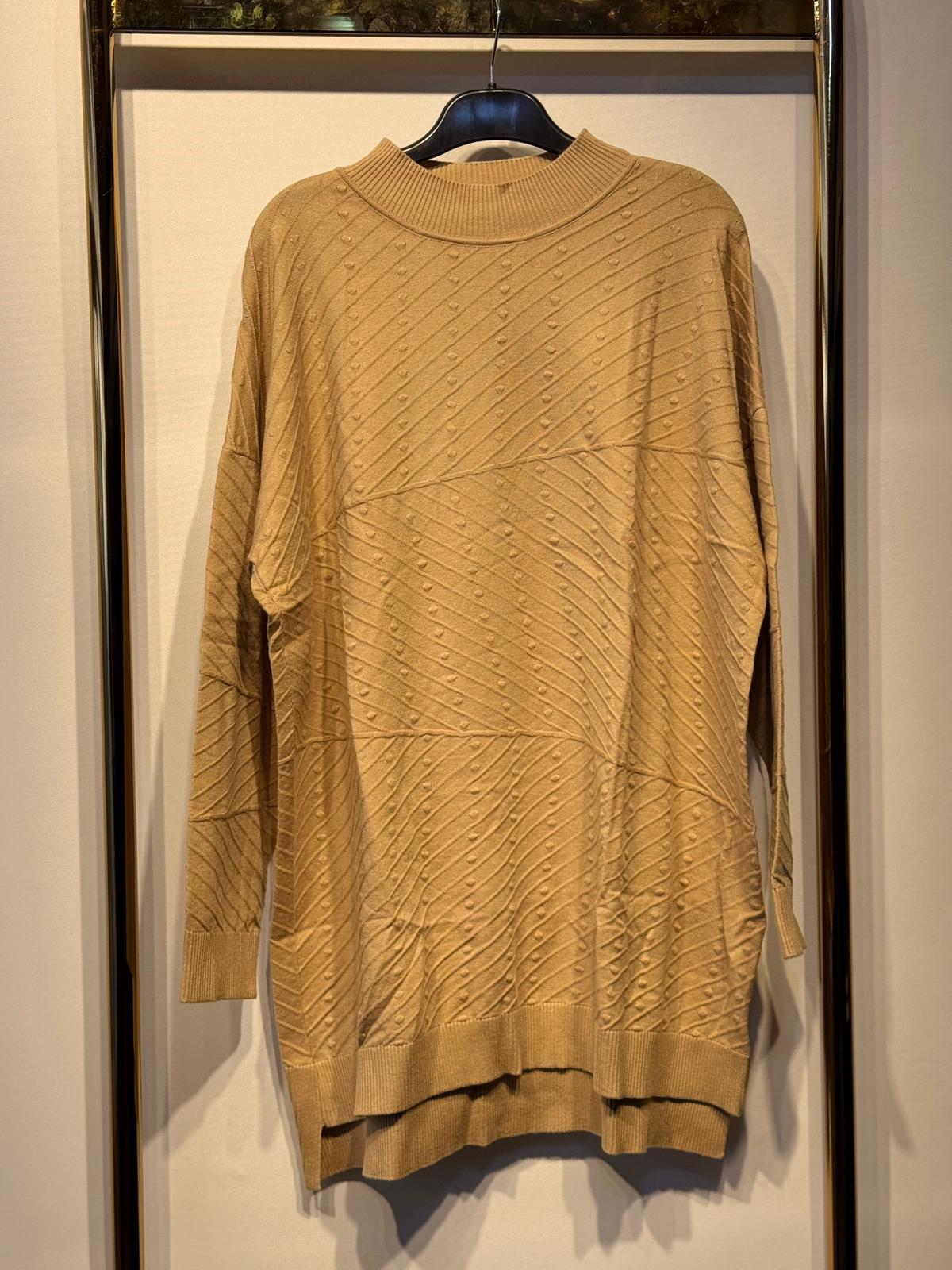 GHİSA Desenli Örme Balıkçı Yaka Merserize Tunik