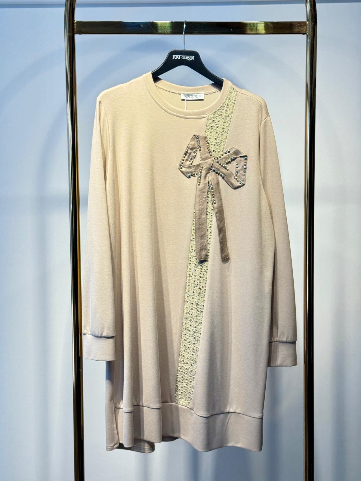 FUAT GÜRSEN Papyon İşlemeli Tunik Pantolon Takım