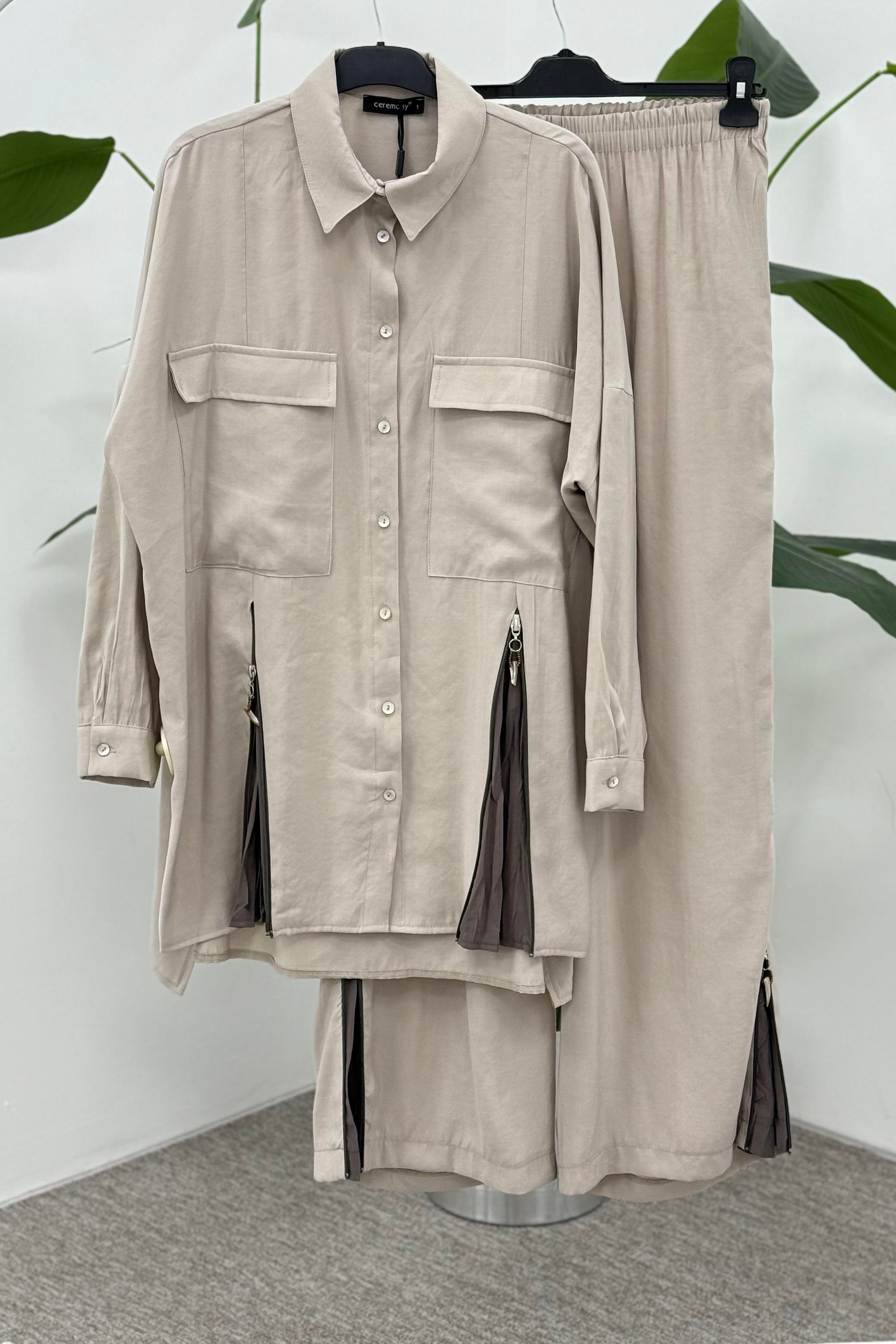 CEREMONY BOLEROSU ALLERLİ TENCEL ELBİSELİ TAKIM