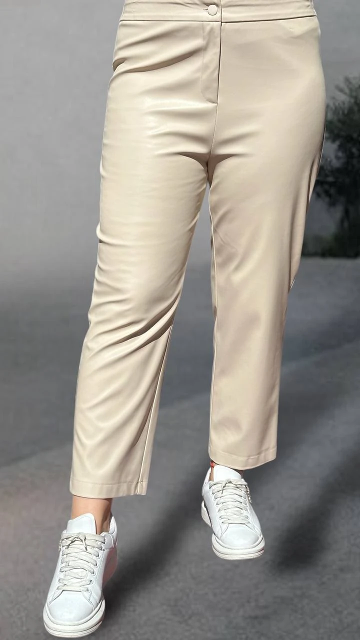 SENTEZ TEK DÜĞMELİ CLASİC DERİ PANTOLON