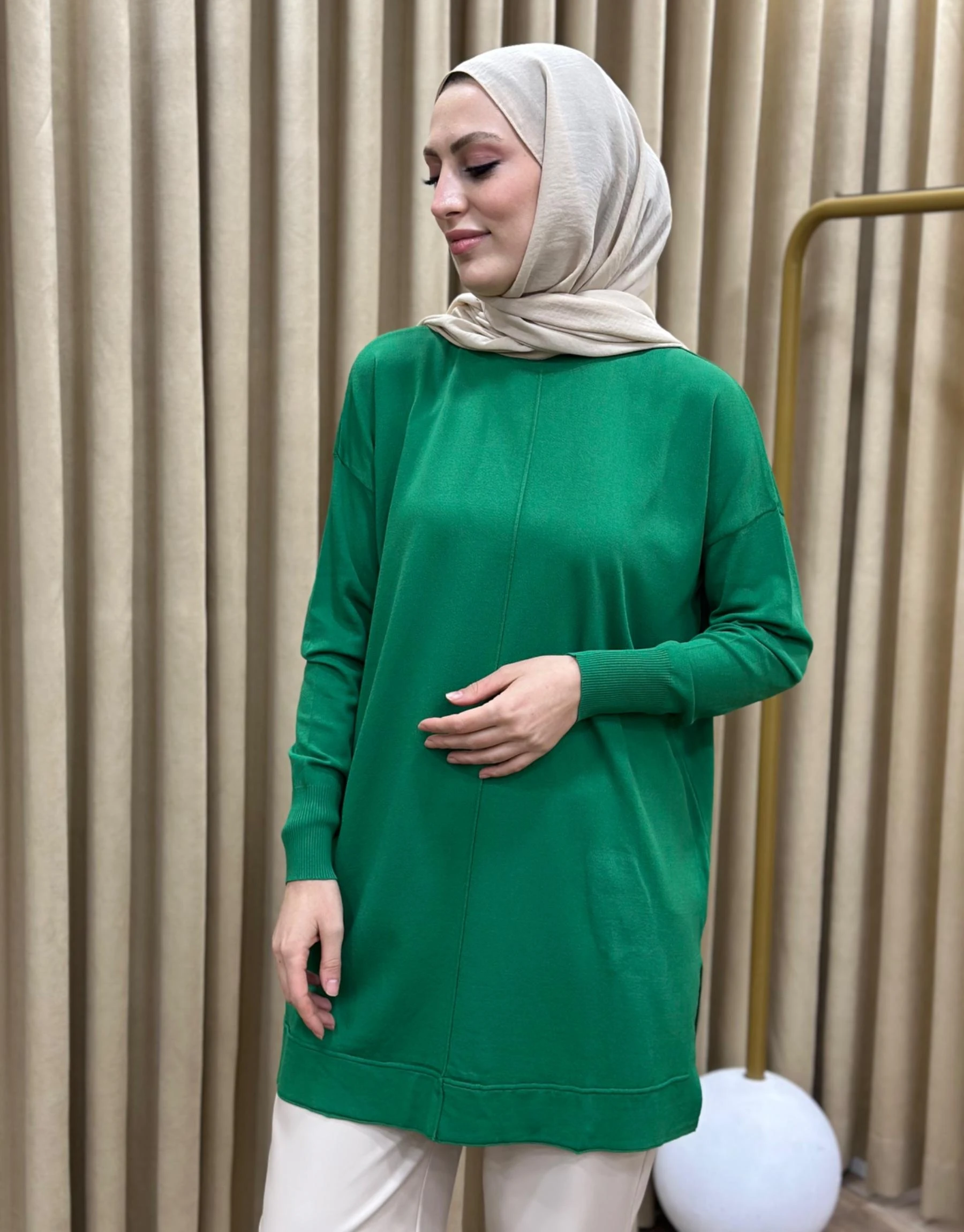 NUSS Dikiş Detaylı Merserize Tunik