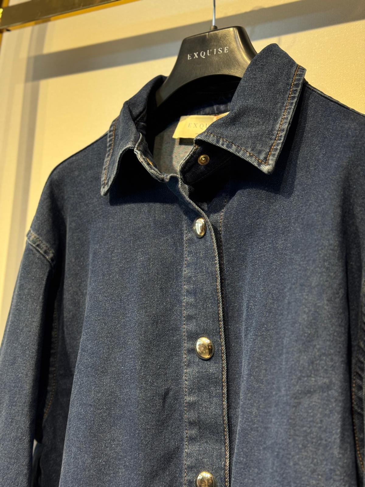 EXQUİSE Gold Düğme Salma Denim Ceket