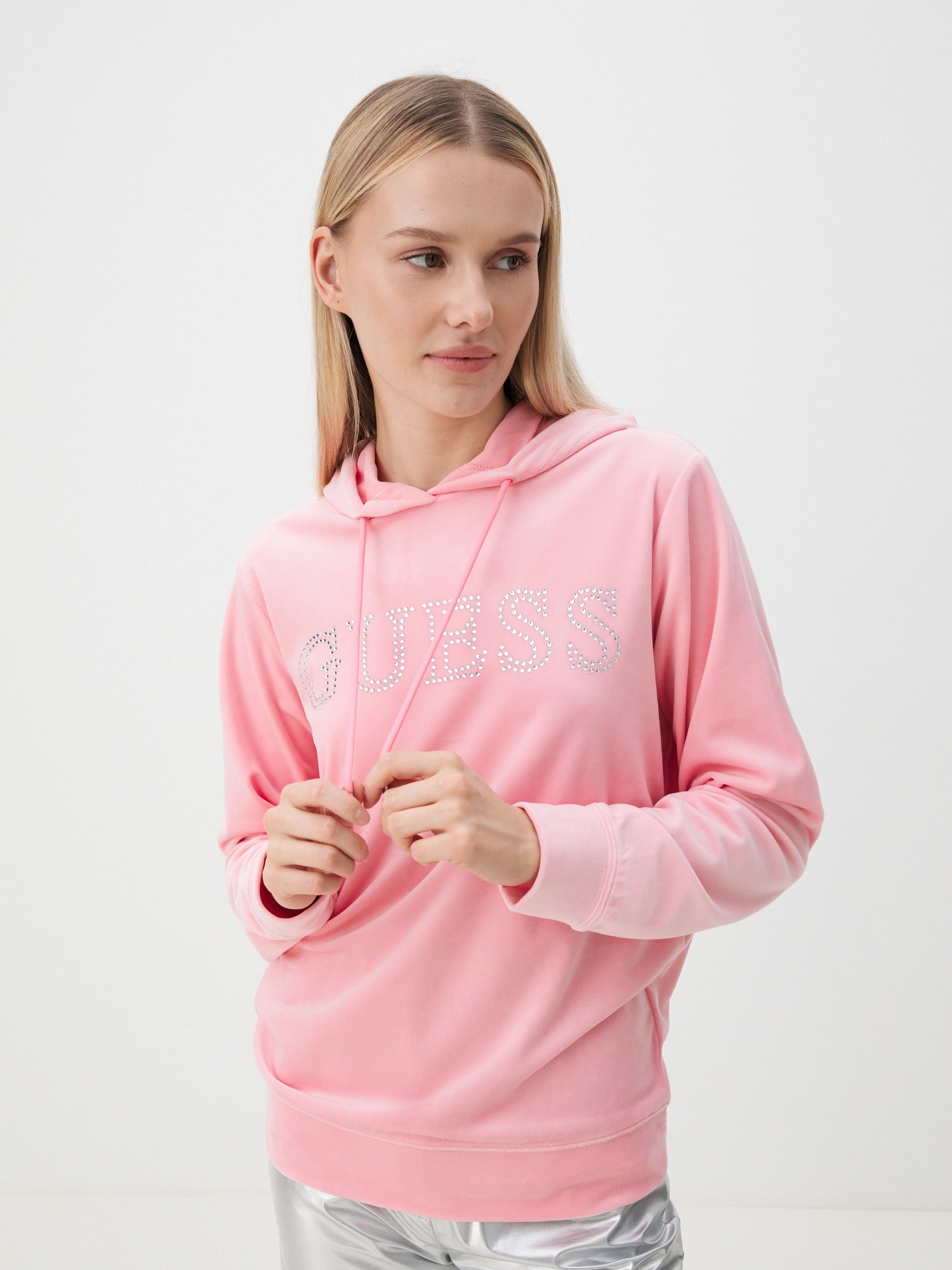 GUESS Önde taşlı logolu sweatshirt
