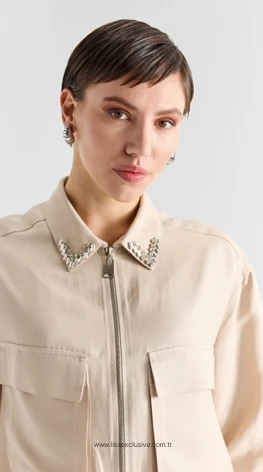 LİSA EXCLUSİVE Fermuar Detaylı Tunik Pliseli Pantolon Takım