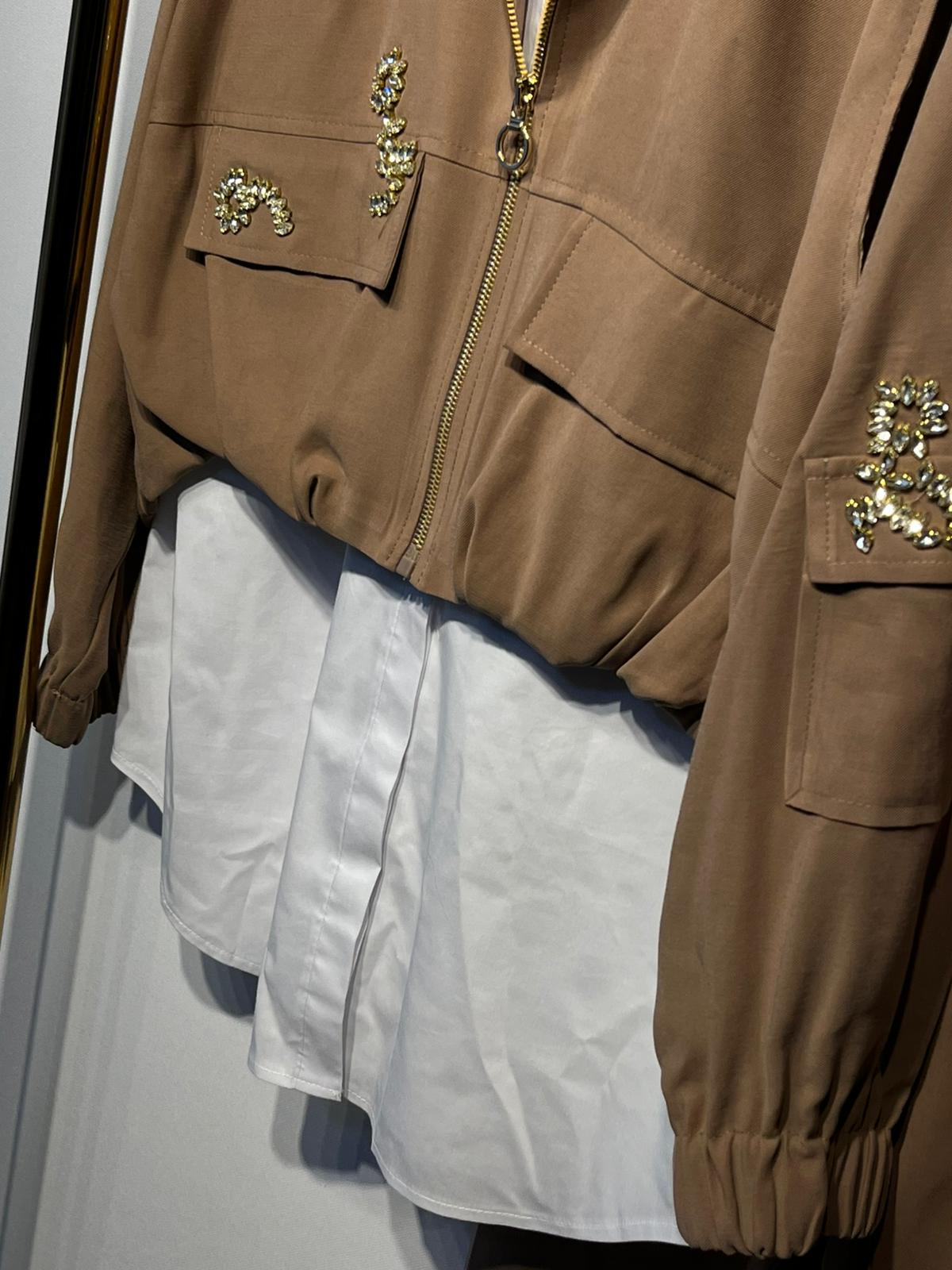 GHİSA Kolları Pırlanta İşleme Detaylı Gömlek Yelek Pantolon Takım