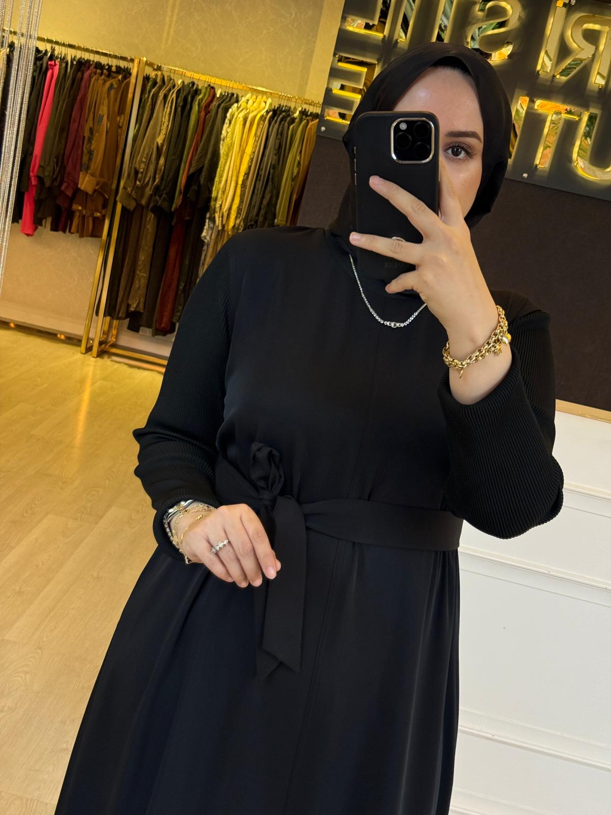 EXQUİSE Wrenlee Belden Bağlamalı Triko Kol Uzun Elbise