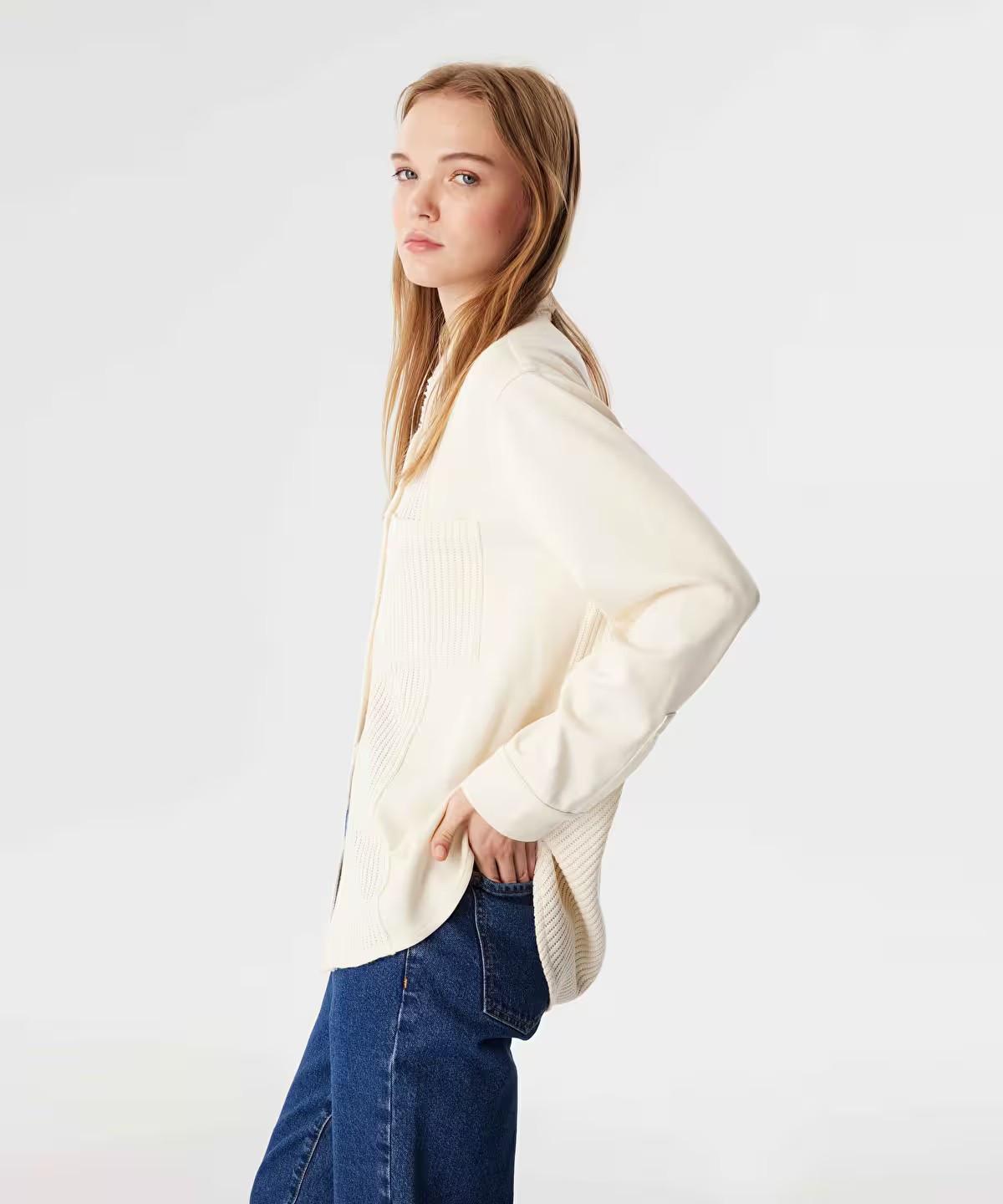 TWİST TRİKO MIX OVERSIZE GÖMLEK
