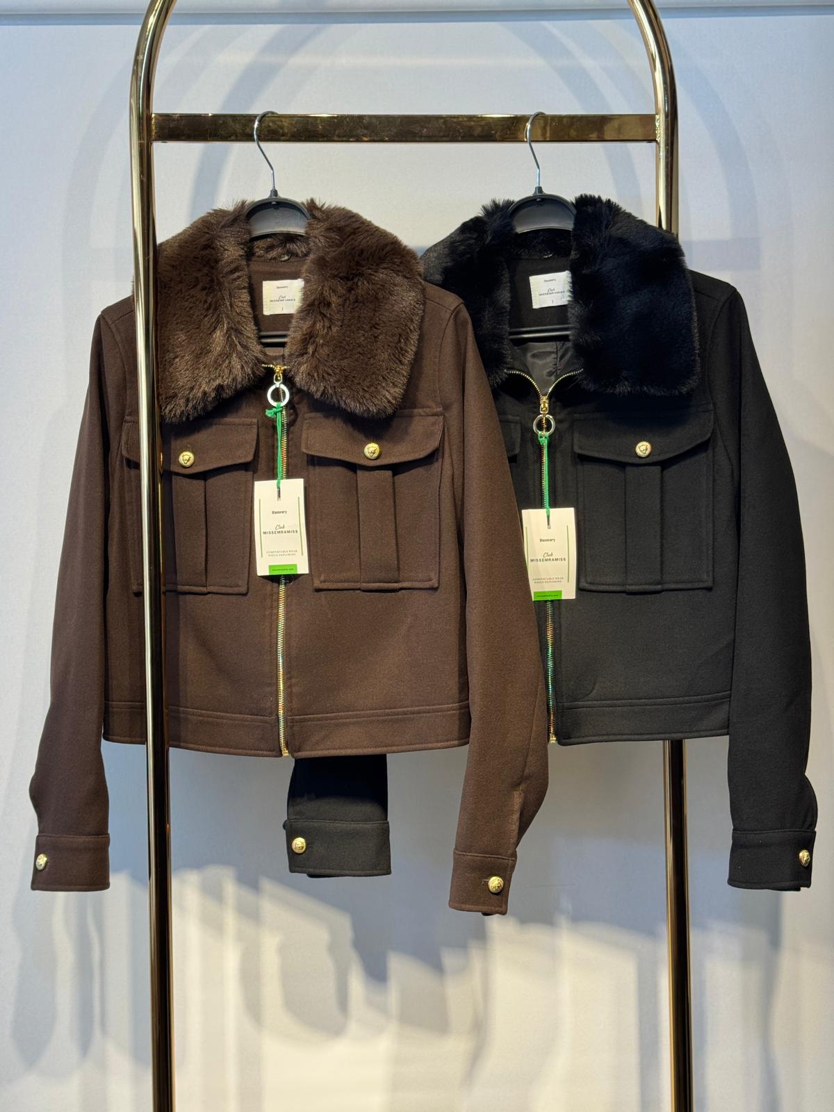 MİSSEMRAMİSS Kürklü Kaşe Kısa Ceket