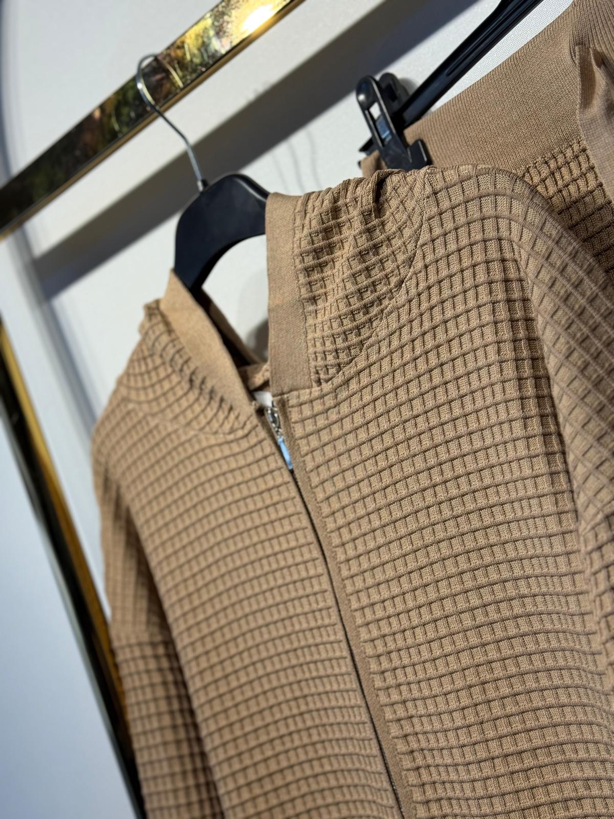 GHİSA Desenli Örme Triko Kapşonlu Sweat Pantolon Takım