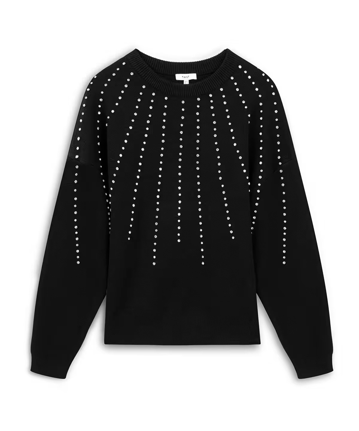 TWİST STRASS TAŞ BASKILI TRİKO
