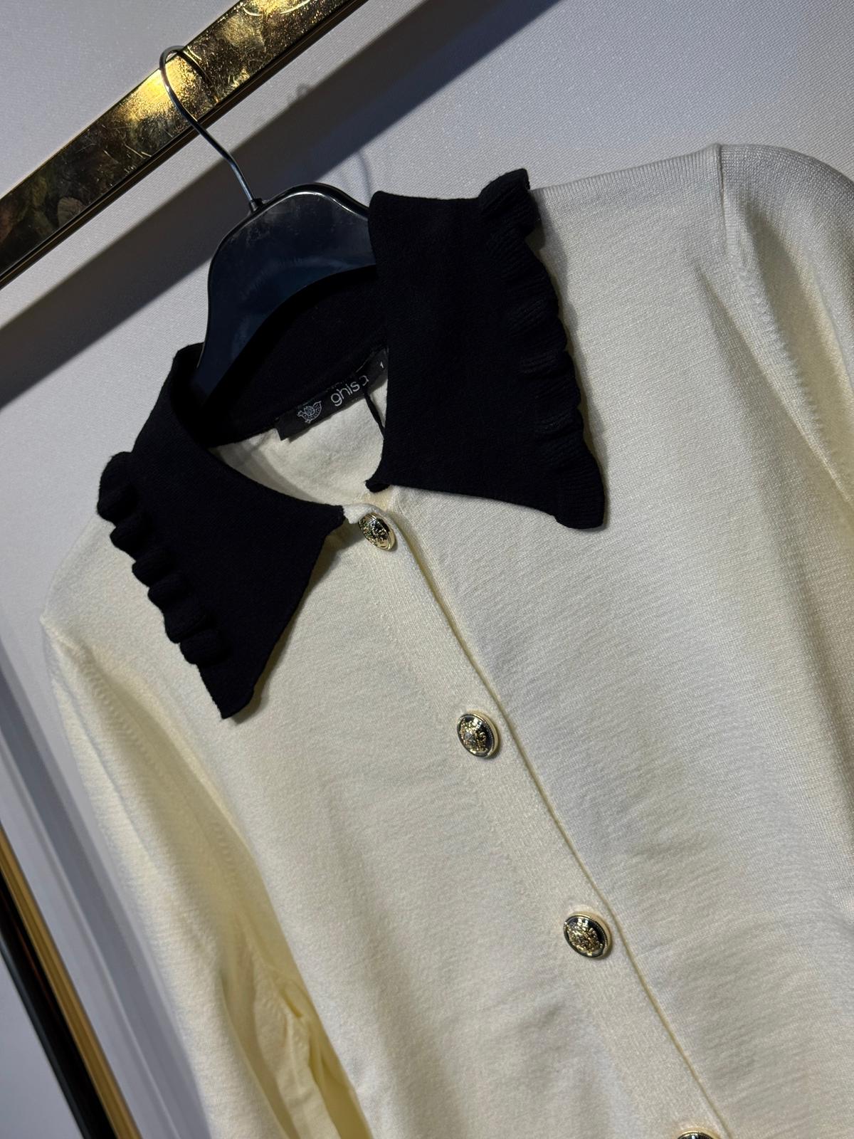 GHİSA Gold Düğmeli Yaka Detaylı Merserize Hırka