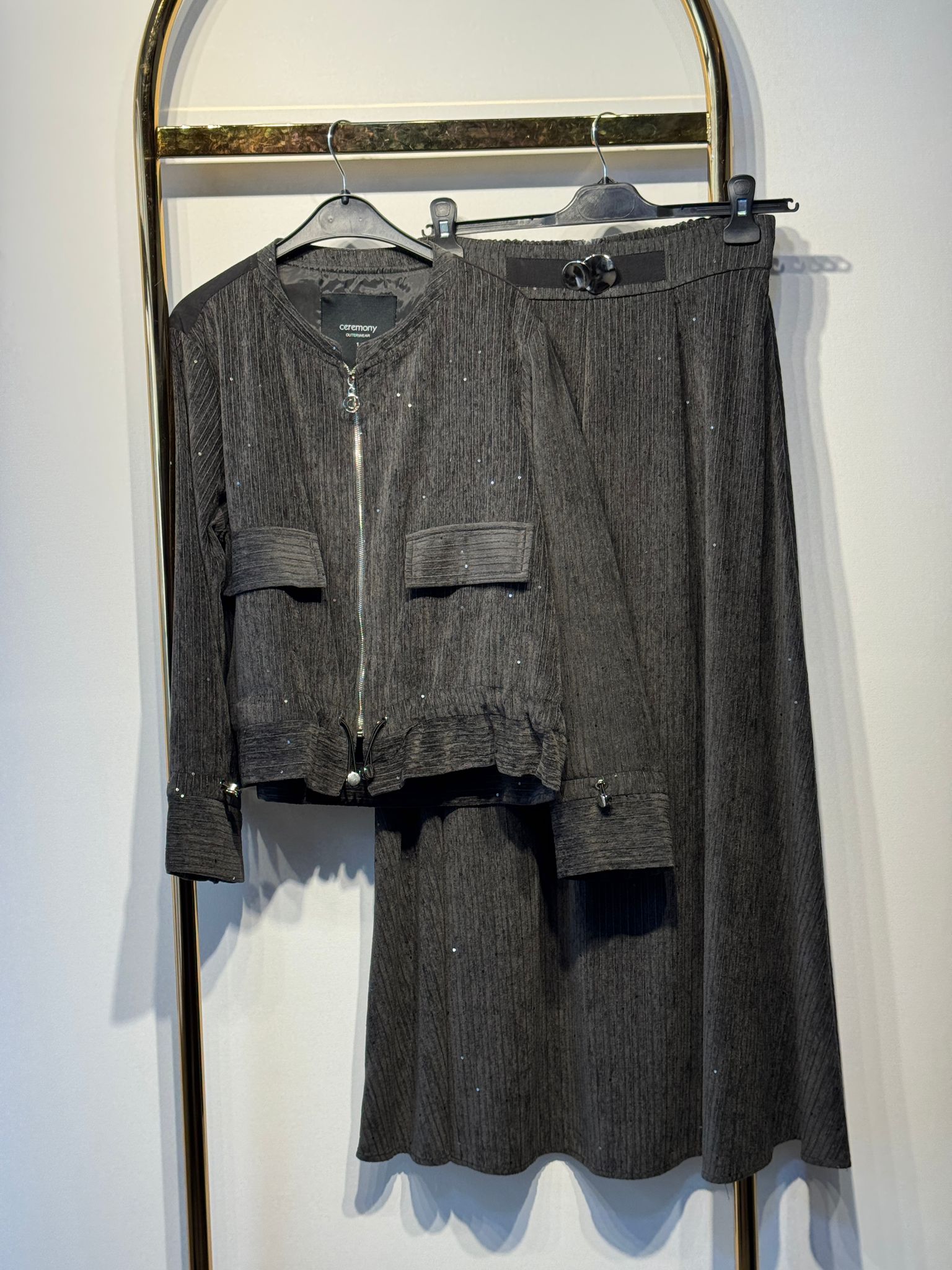 CEREMONY Pullu Beli Lastikli Bolerolu Etekli Takım