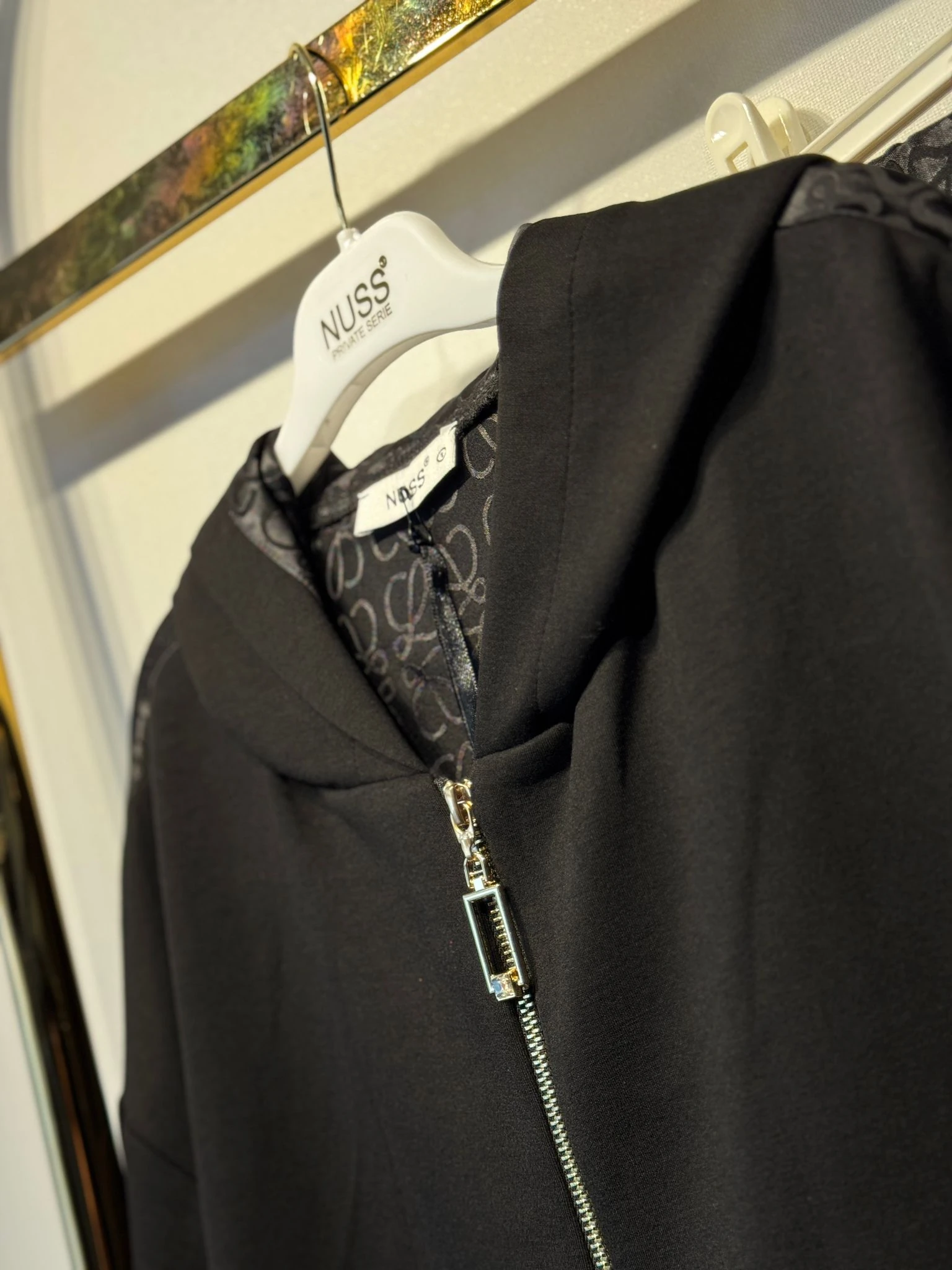 NUSS Oysho Mix Saten Kapşonlu Tunik Etek Takım