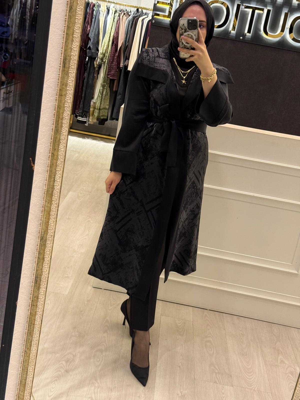 NUSS Parla Kumaş Uzun Kap