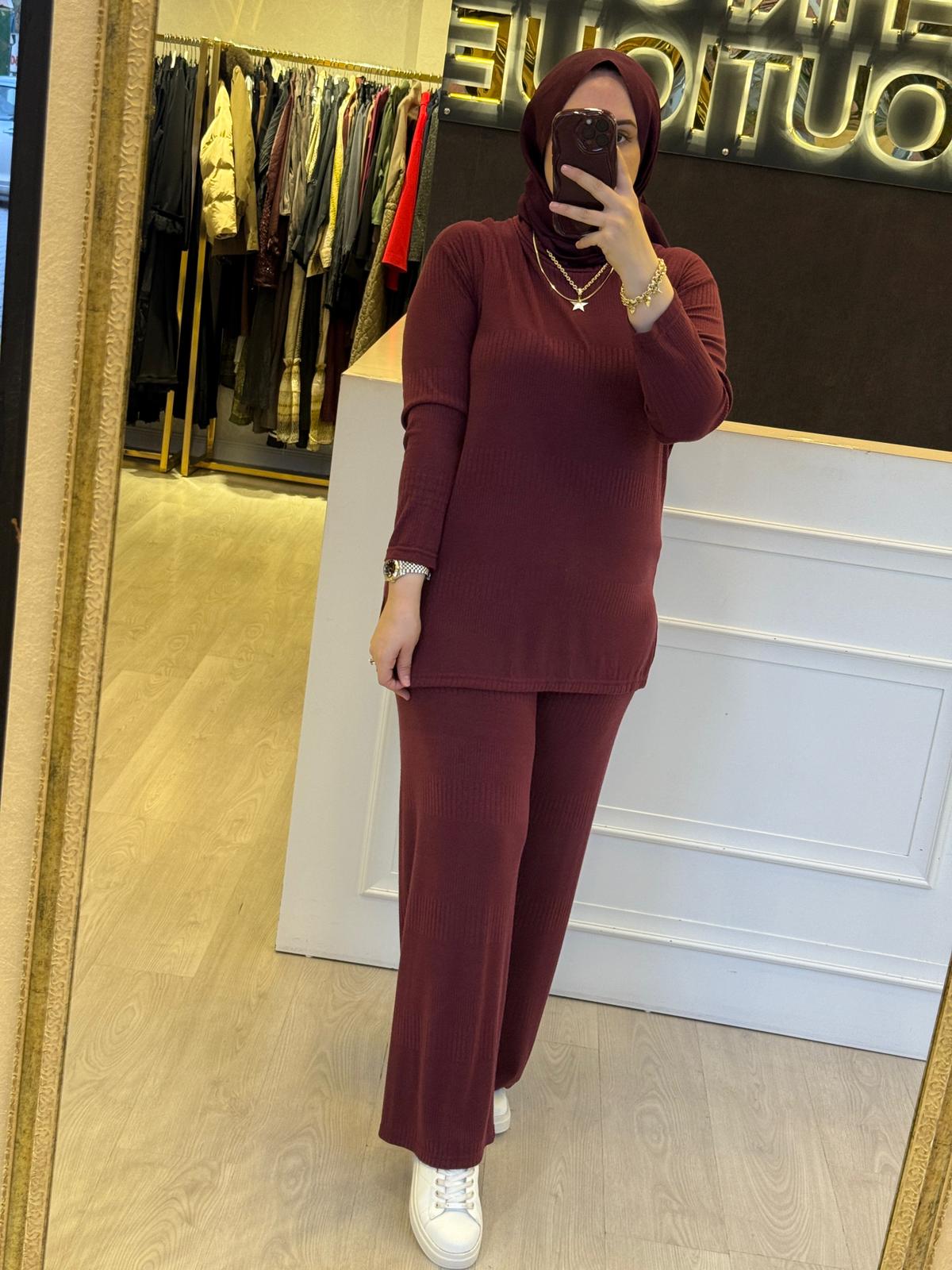 CEREMONY Balıkçı Yaka Kristal Detaylı Triko Merserize Takım