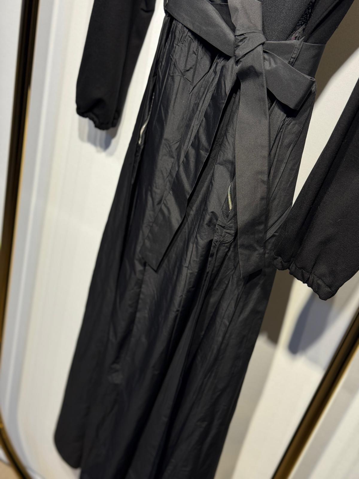 MİSSWHENCE 38830 Payet İşlemeli Fermuar Detaylı Uzun Belden Bağlamalı Elbise