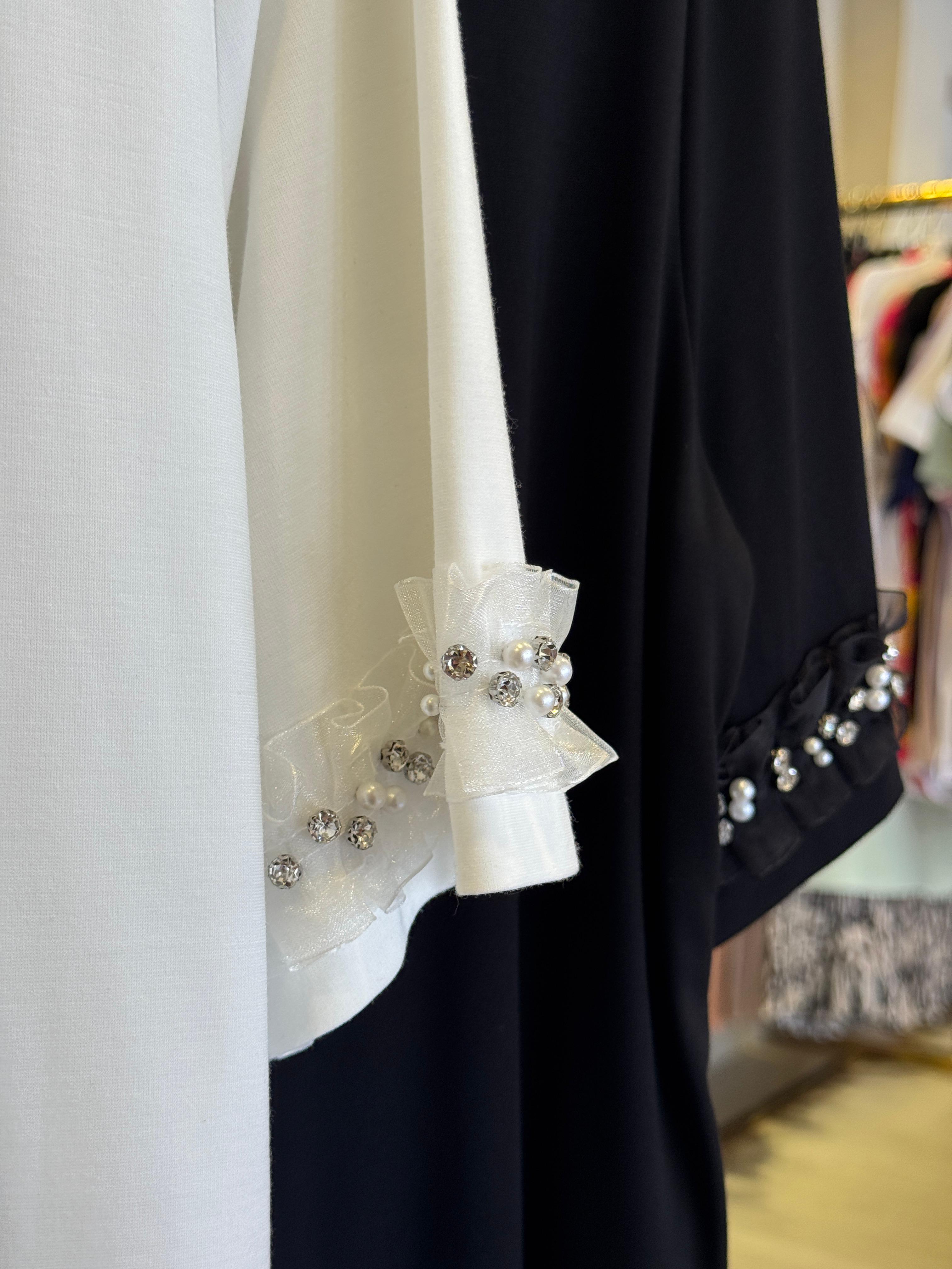 Sİ Design my8 4014 Kolları İnci-Taş Detaylı Kısa Kollu Tshirt